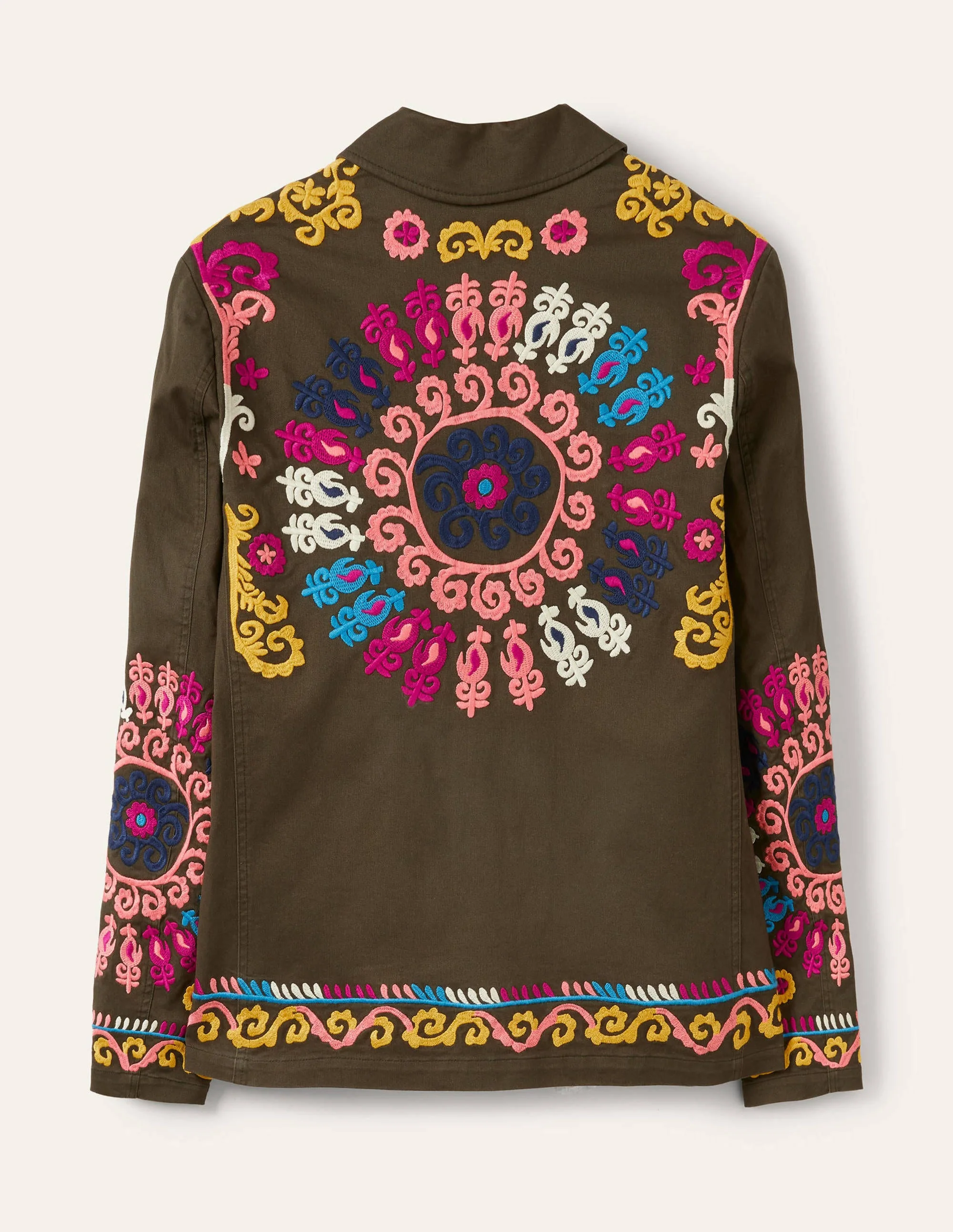 Embroidered Utility Jacket-Khaki - Image 11