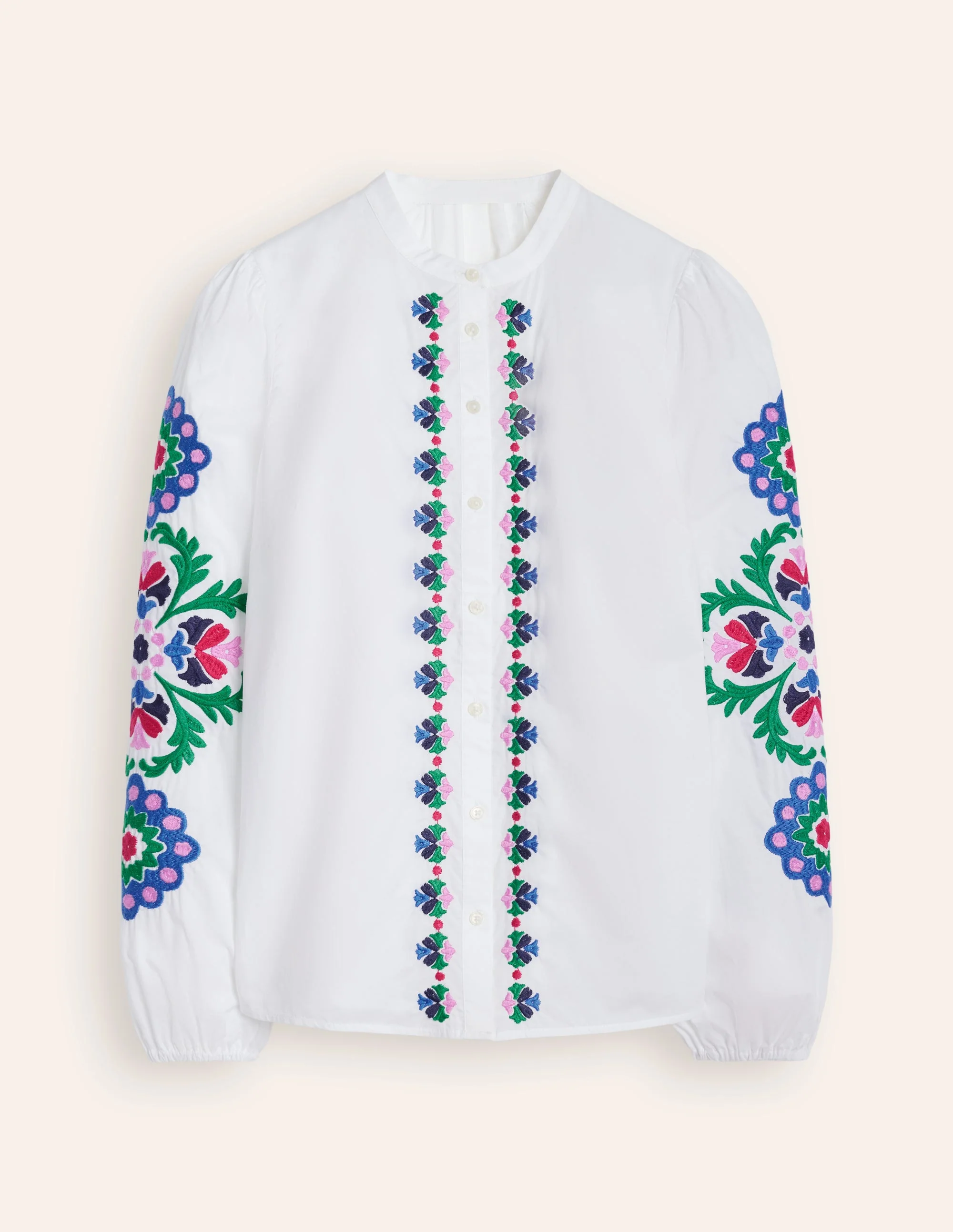 Embroidery Interest Top-White Multi Embroidery - Image 5