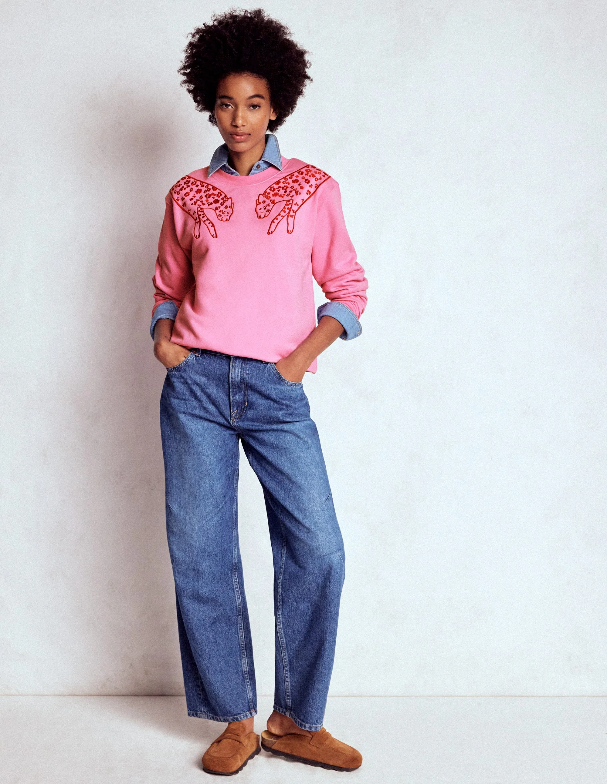 Emi Embroidered Sweatshirt-Leopard Embroidery - Image 4