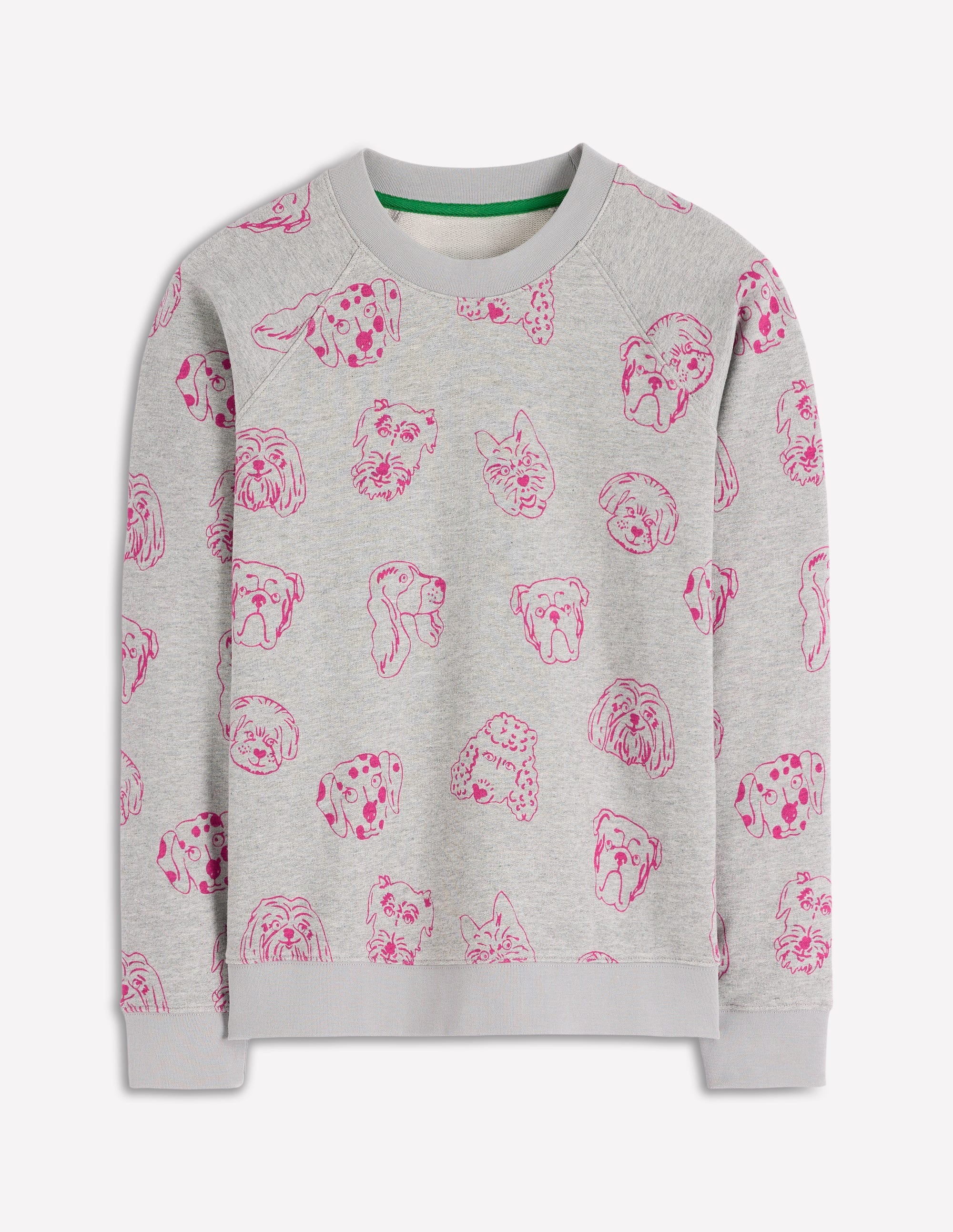 Emi Printed Sweatshirt-Grey and Pink Yarrow, Dogs - Image 5