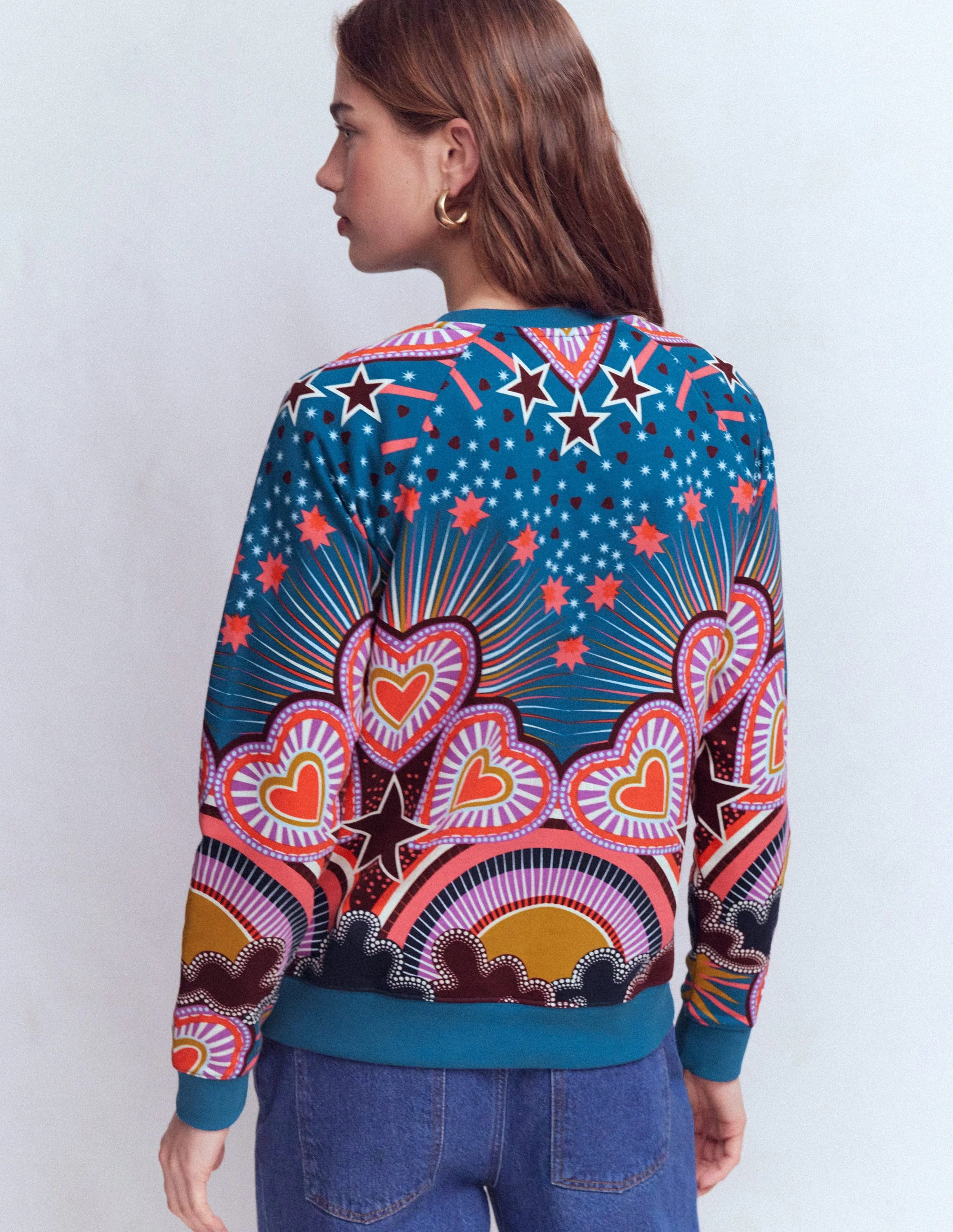 Emi Printed Sweatshirt-Multi, Starburst Heart - Image 3