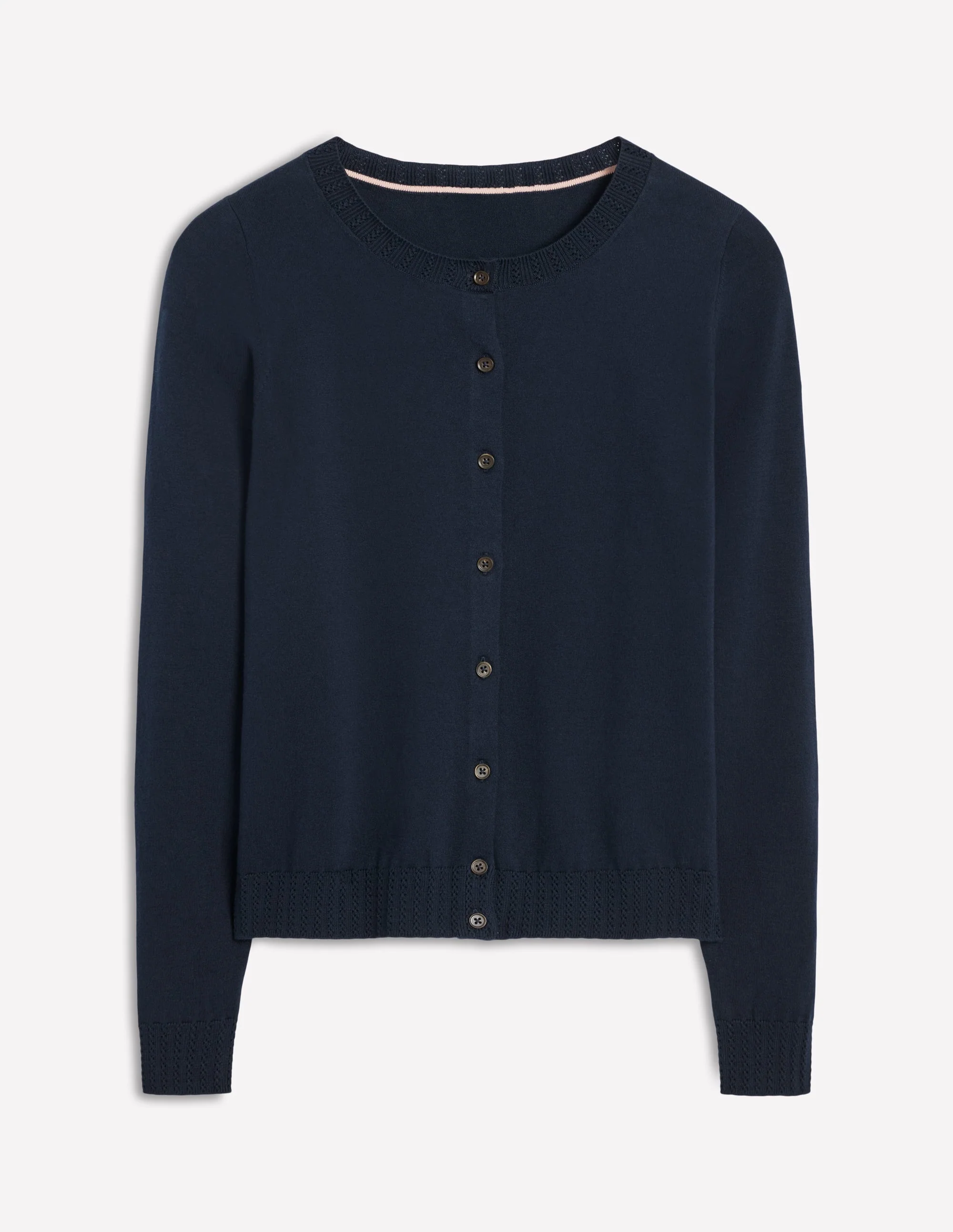 Emilia Cotton Crew Cardigan-Navy - Image 5