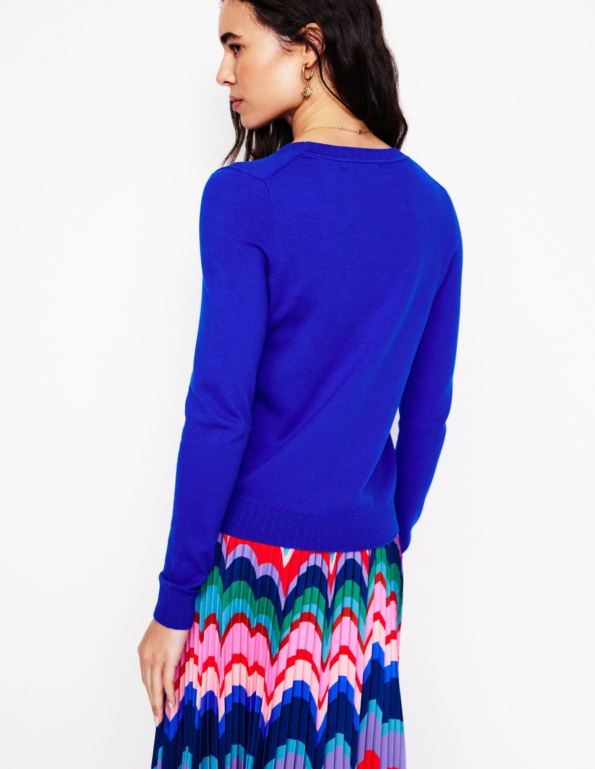 Emilia Cotton Crew Sweater-Bright Blue - Image 5