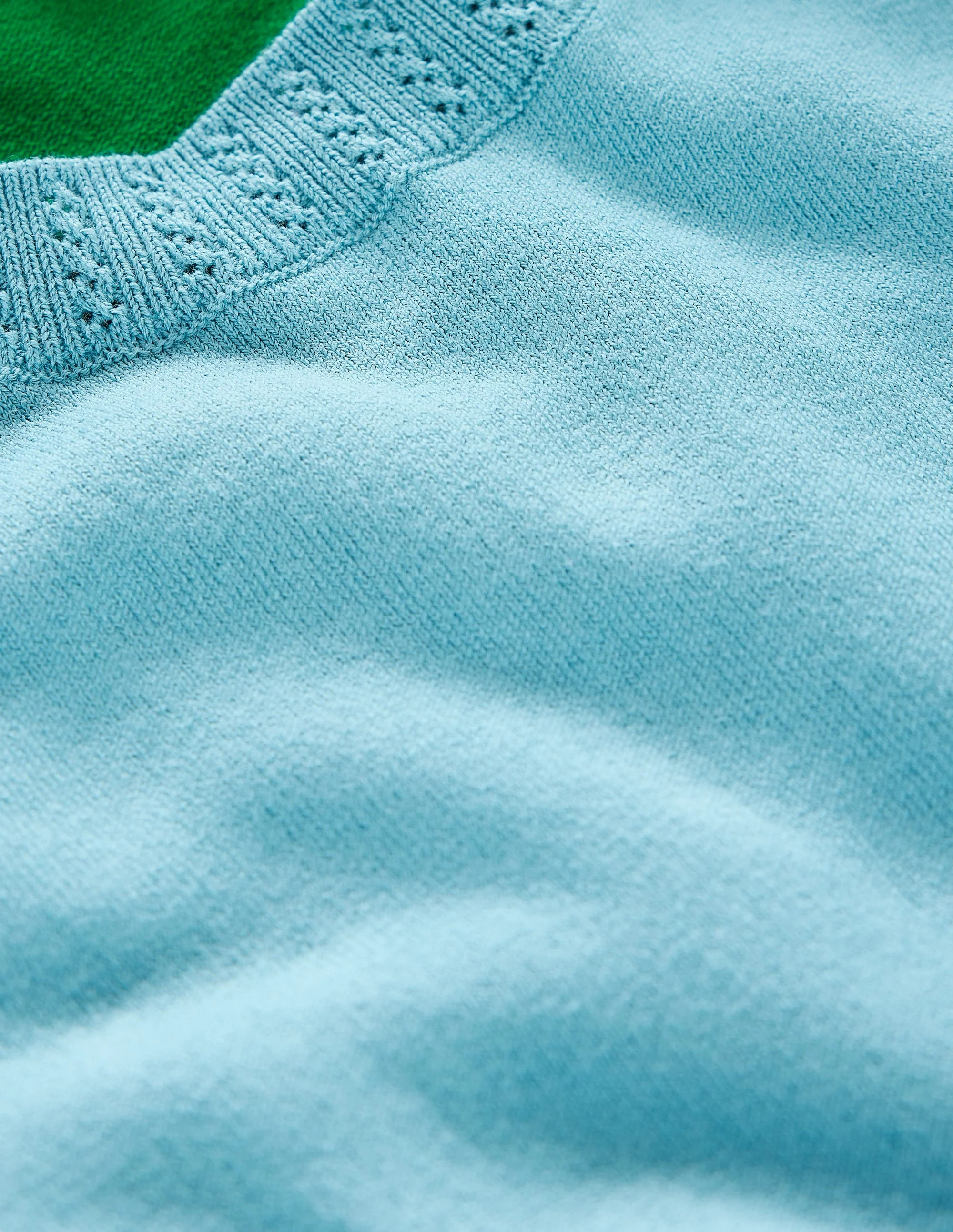 Emilia Cotton Crew T-shirt-Duck Egg Blue / Rich Emerald - Image 7