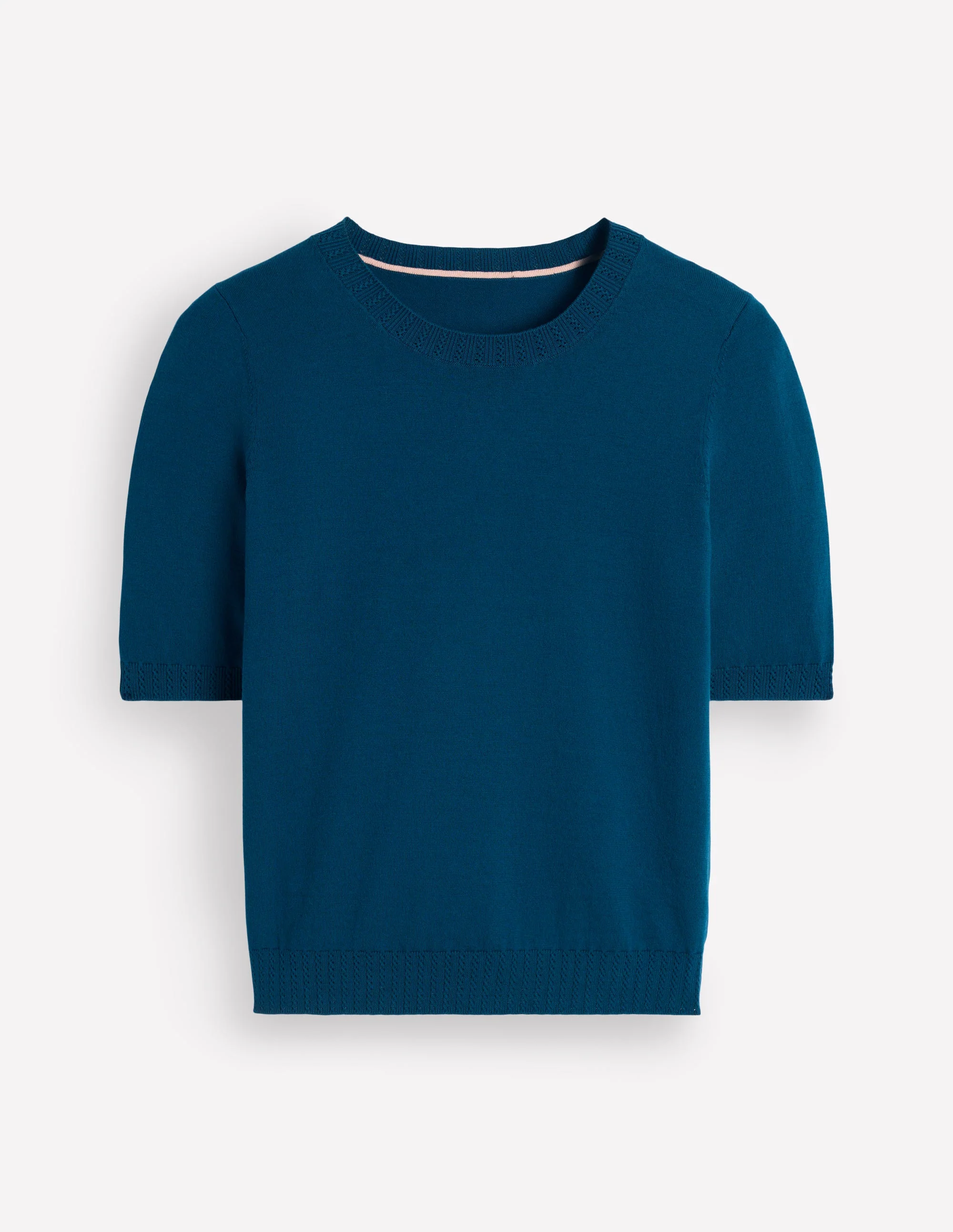 Emilia Cotton Crew T-shirt-Harbour Blue - Image 6