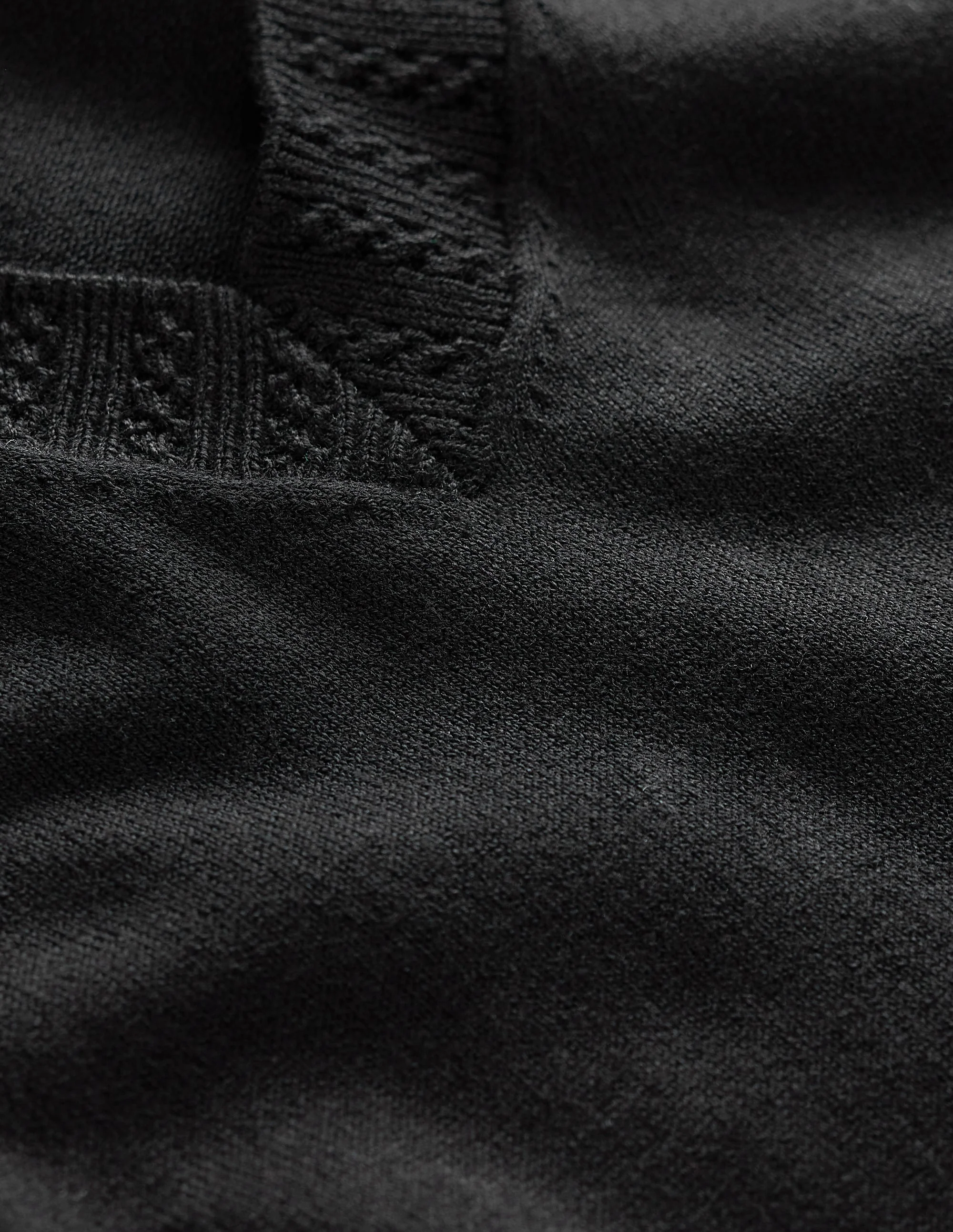 Emilia Cotton V Neck Sweater-Black - Image 6