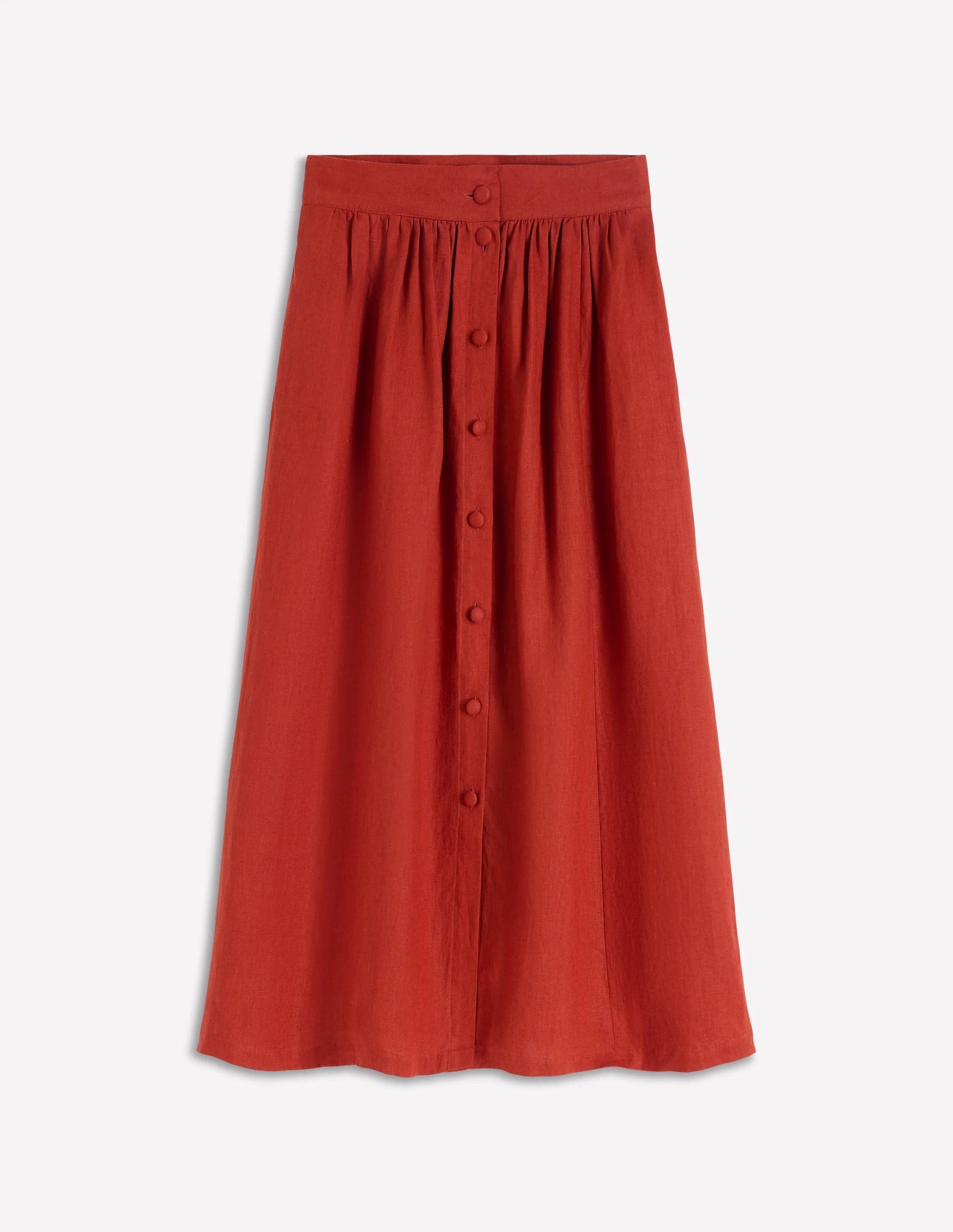 Emma Linen Maxi Skirt-Burnt Orange - Image 8