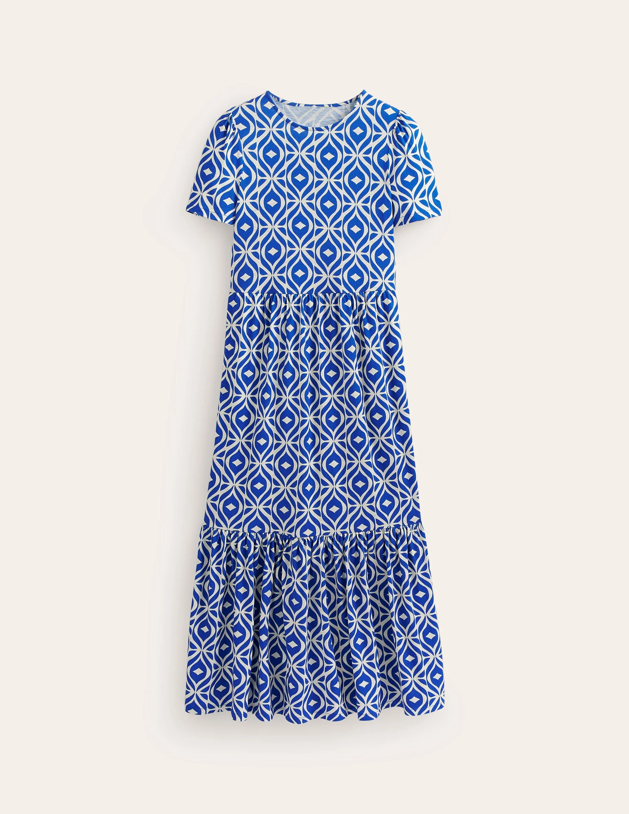 Emma Tiered Jersey Midi Dress-Surf the Web, Diamond Wave - Image 6