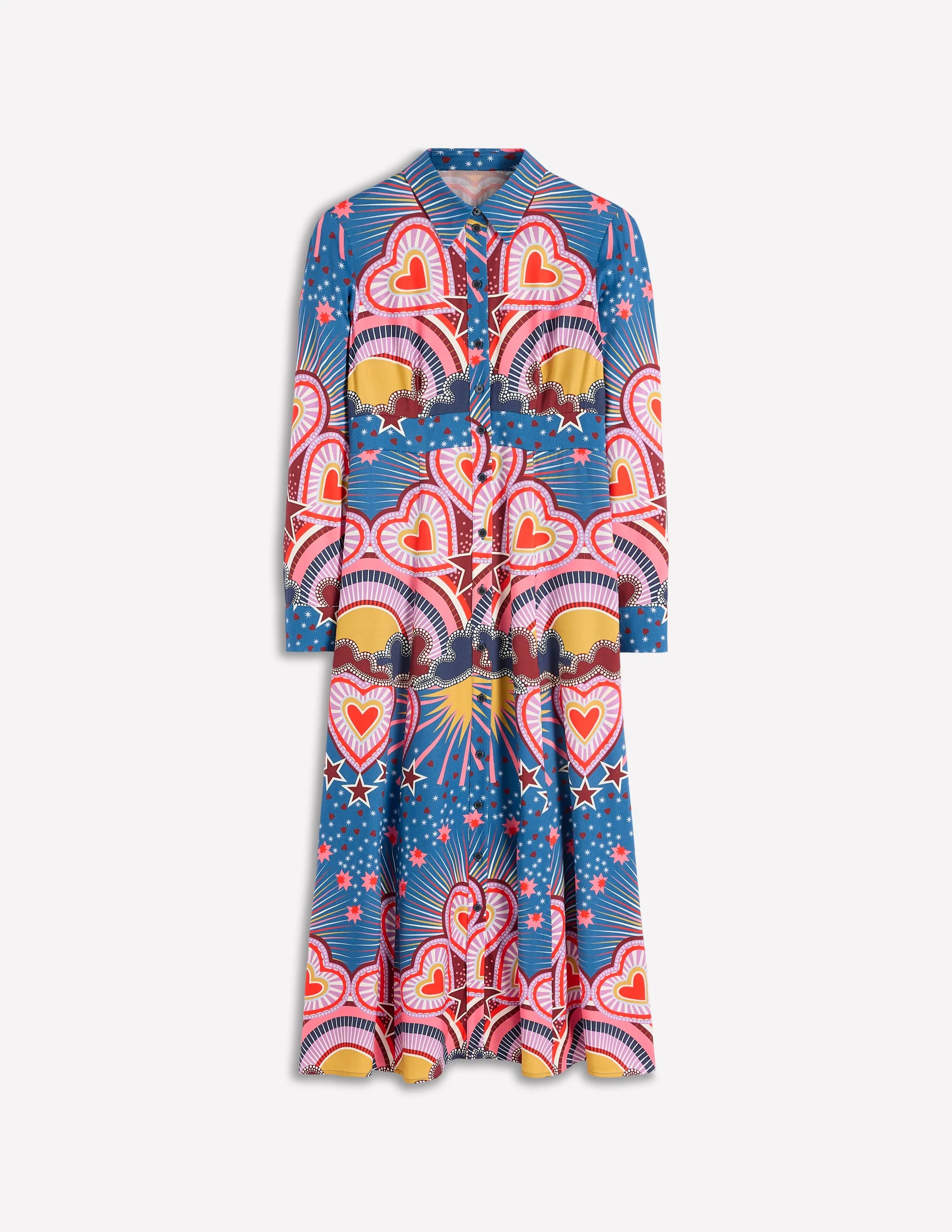 Empire Hotched Shirt Dress-Multi, Starburst Heart - Image 4