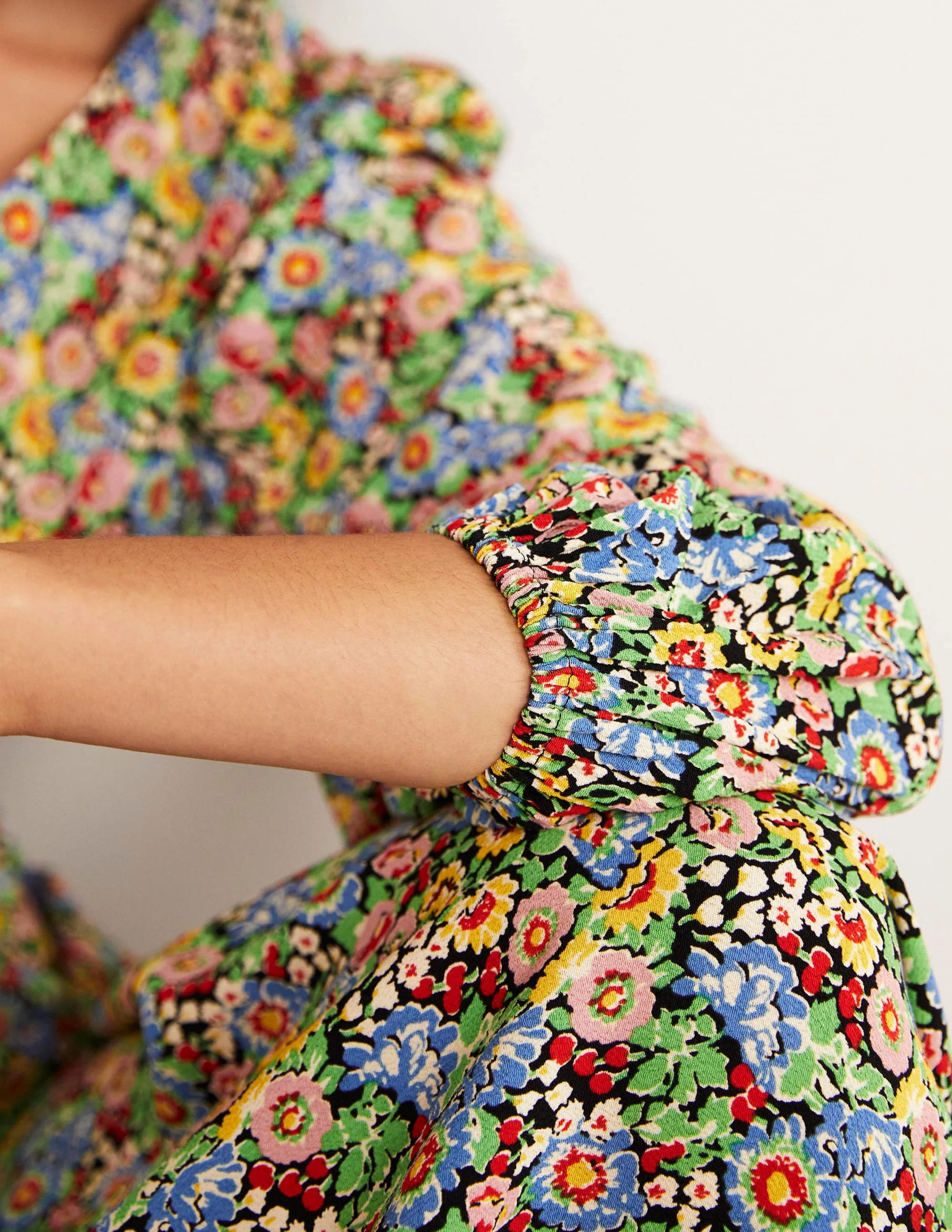 Empire Midi Tea Dress-Multi, Flora Illusion - Image 2