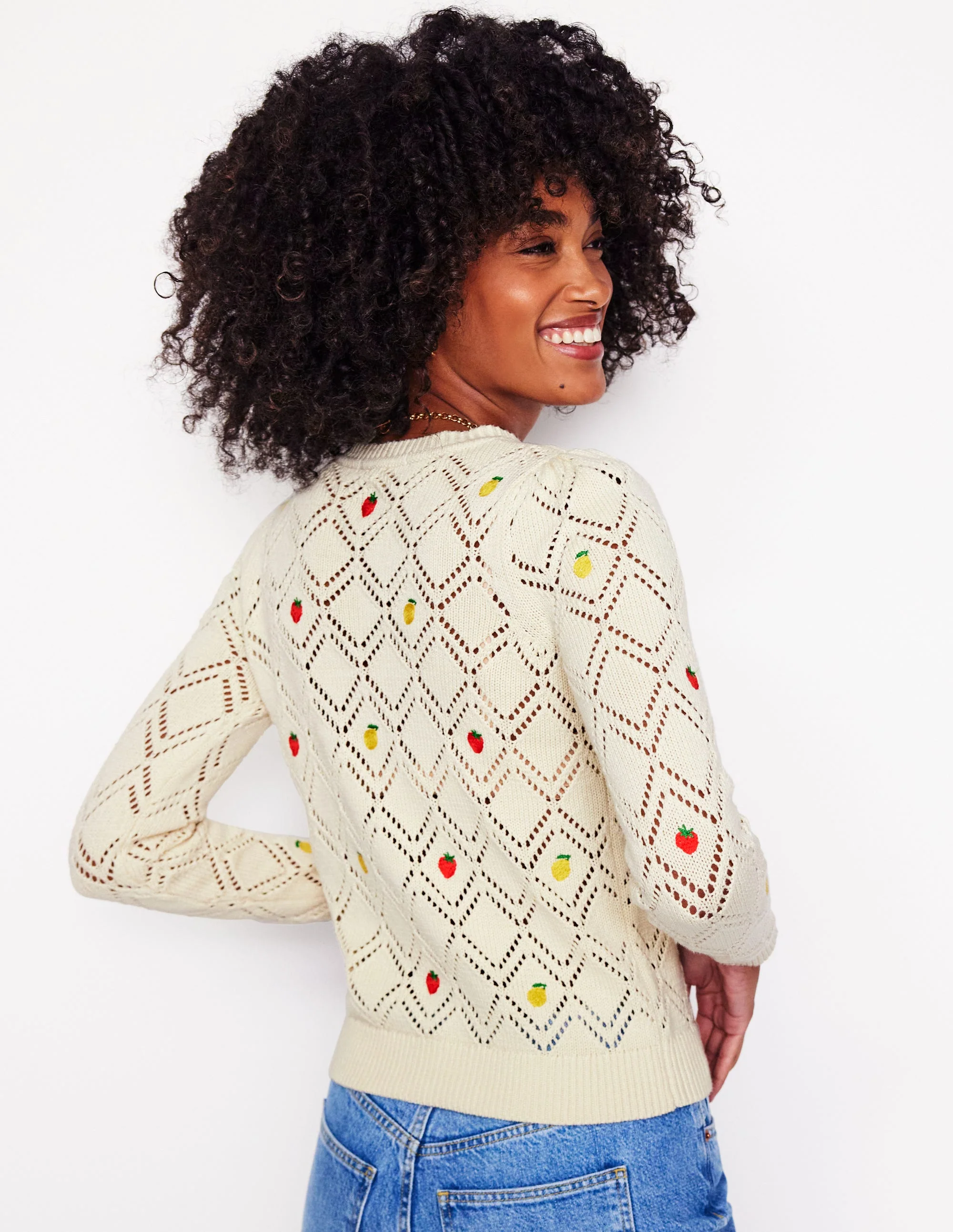 Enid Embroidered Sweater-Warm Ivory, Fruit - Image 4
