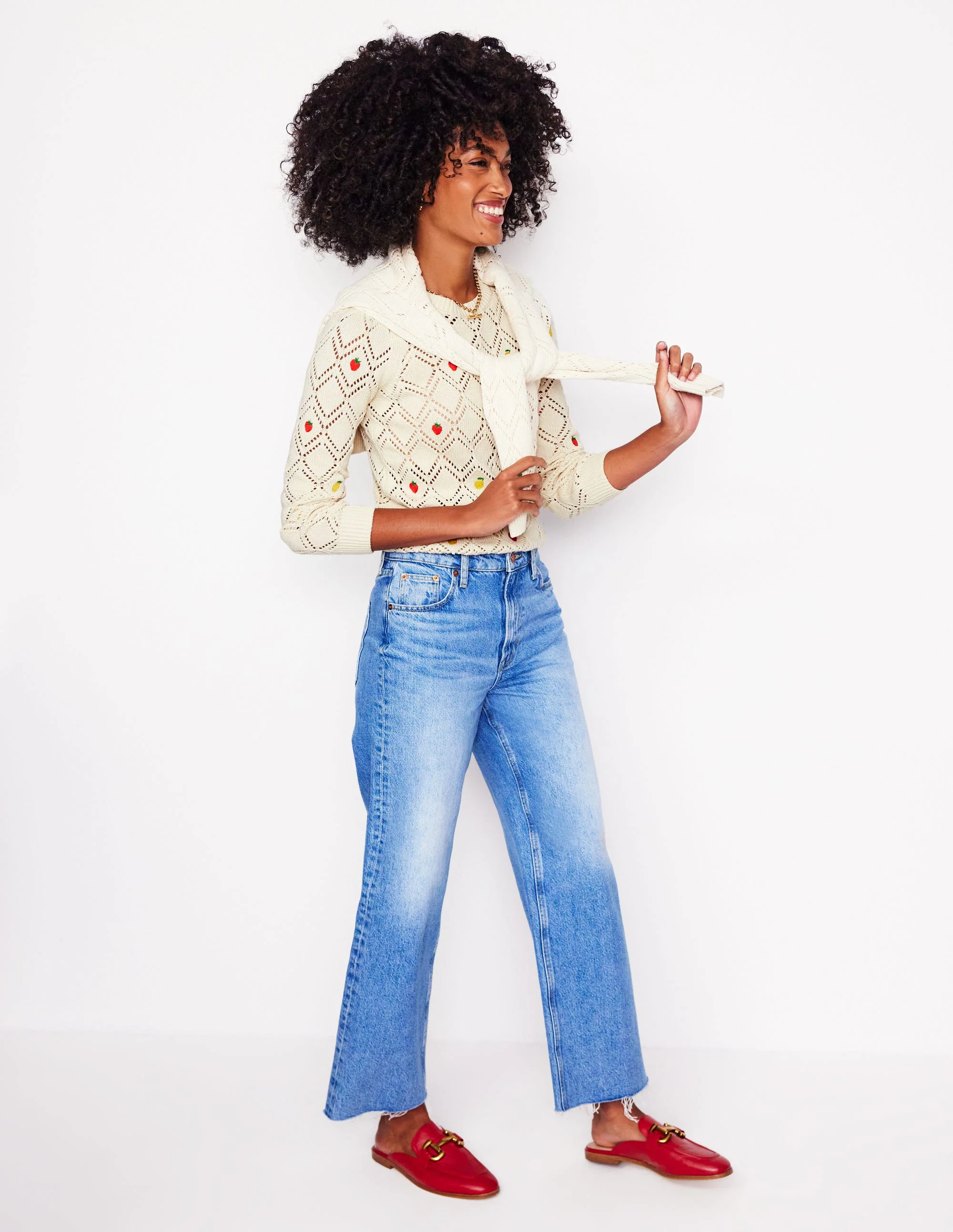 Enid Embroidered Sweater-Warm Ivory, Fruit - Image 5