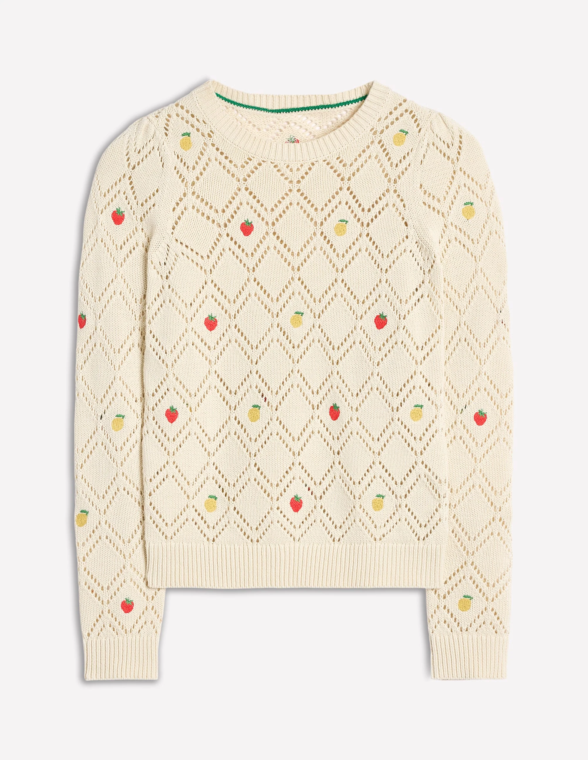 Enid Embroidered Sweater-Warm Ivory, Fruit - Image 8