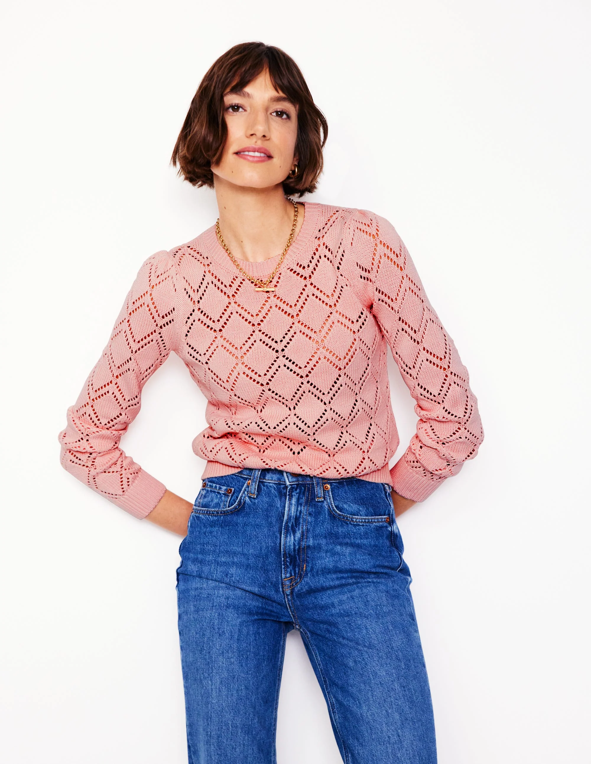 Enid Puff Sleeve Sweater-Milkshake - Image 4