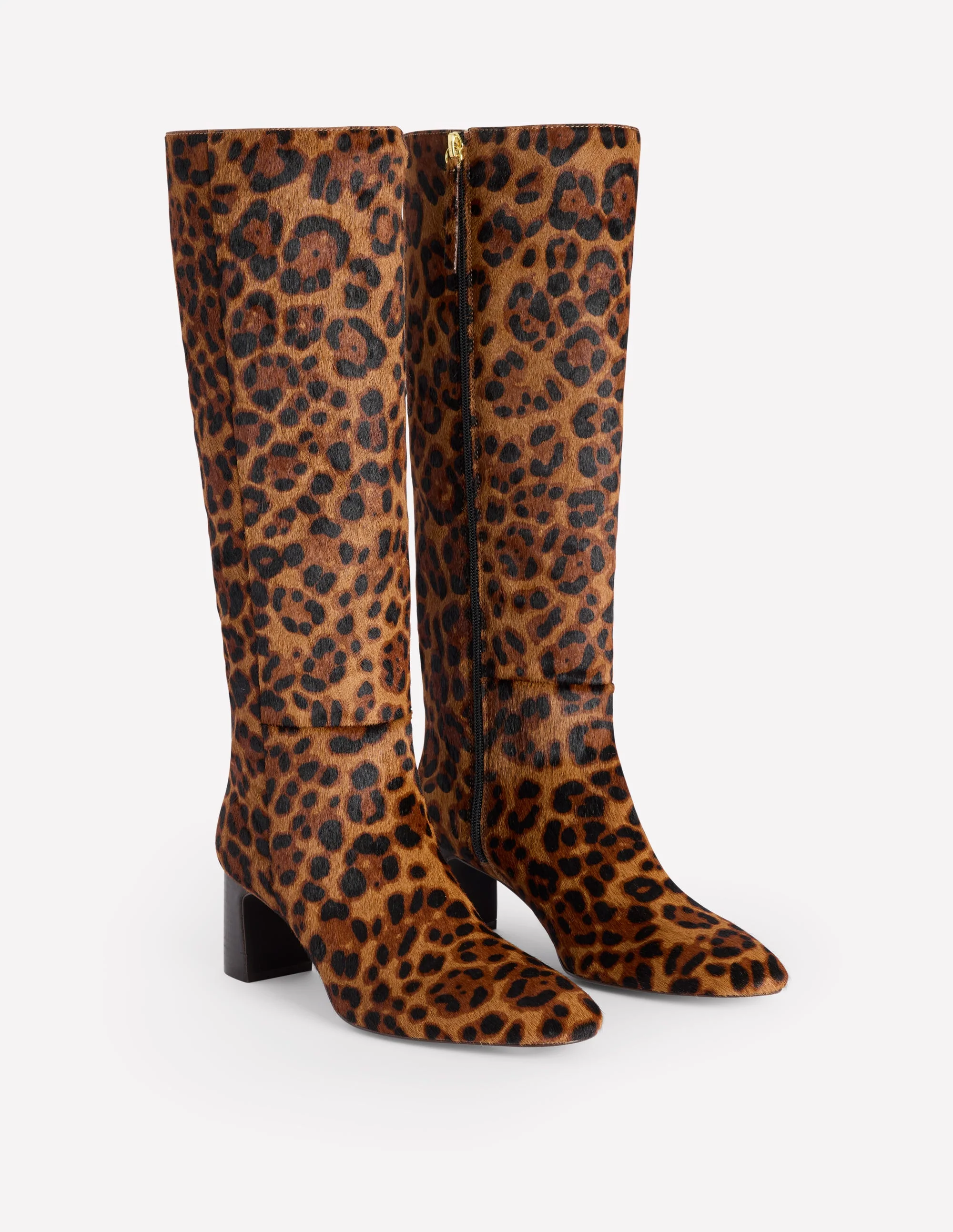 Erica Knee High Leather Boots-Dark Classic Leopard - Image 3