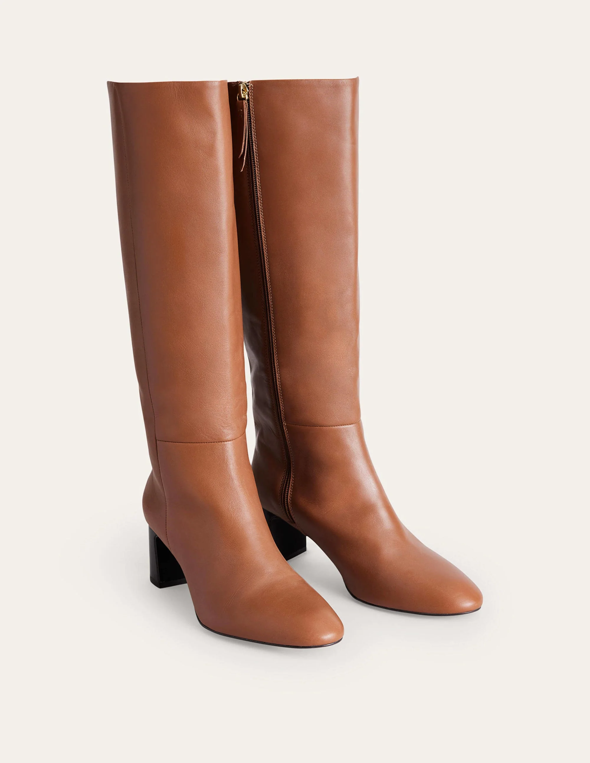 Erica Knee High Leather Boots-Tan Leather - Image 3