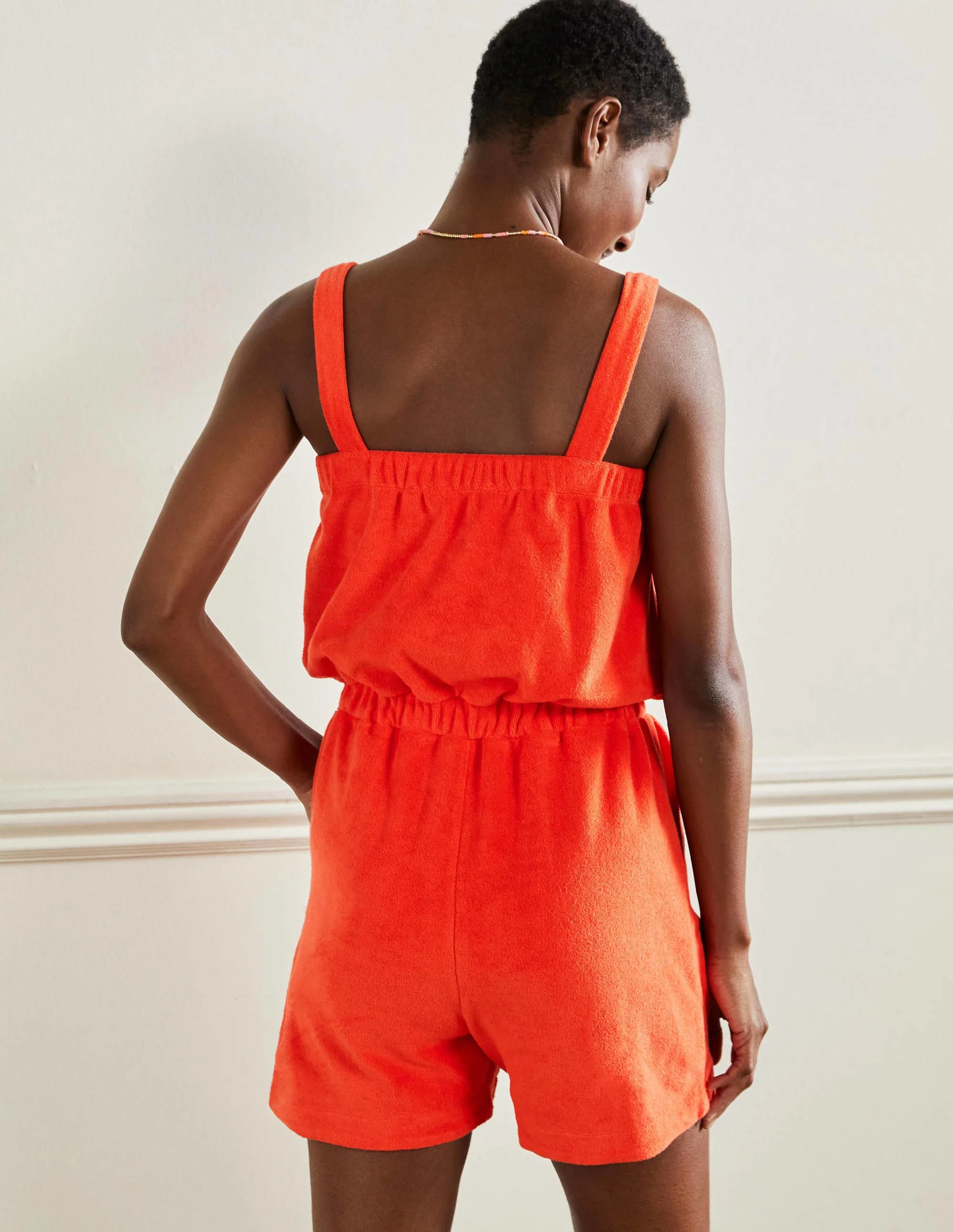 Erica Towelling Romper-Papaya - Image 3