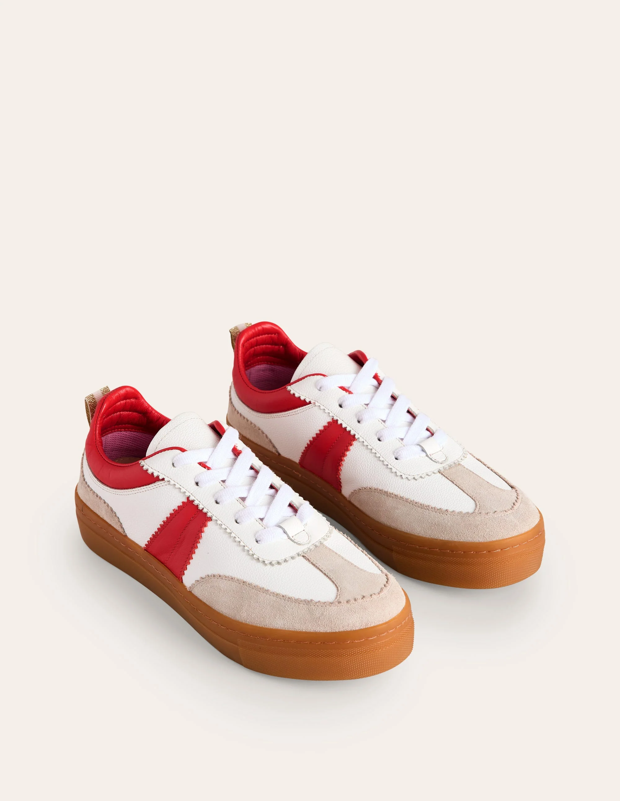 Erin Flatform Tennis Trainer-Ecru Stripe - Image 3
