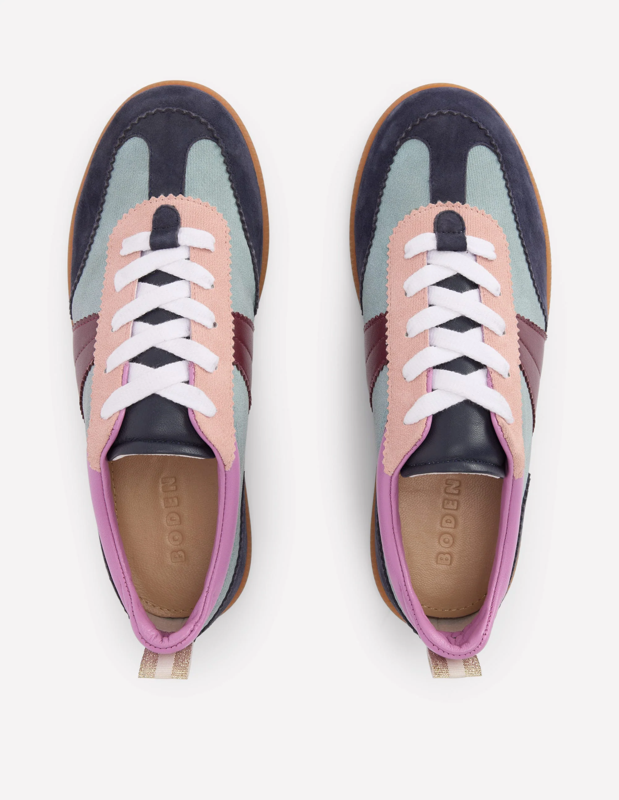 Erin Retro Tennis Trainers-Cord Colourblock - Image 5