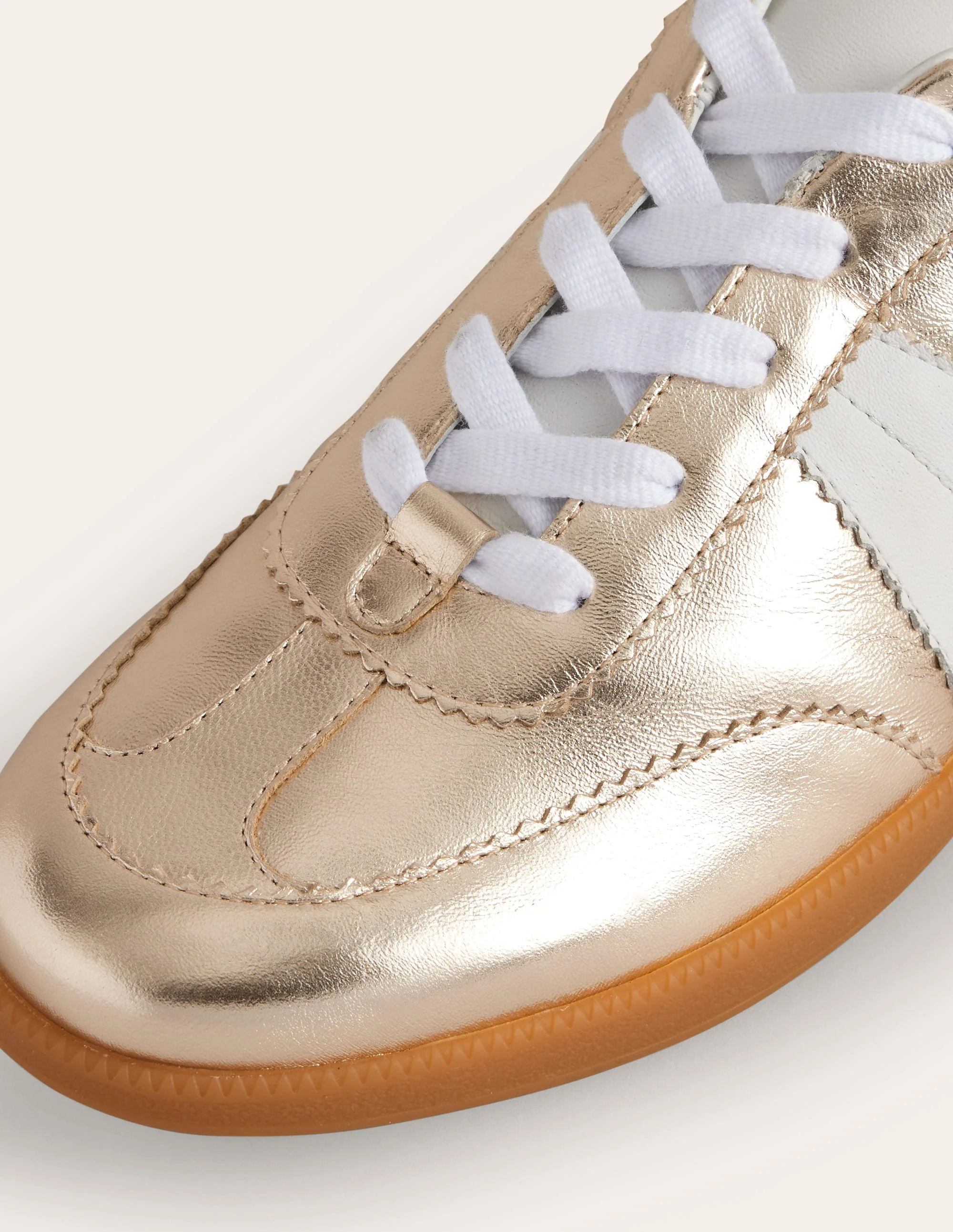 Erin Retro Tennis Trainers-Gold Mix - Image 5