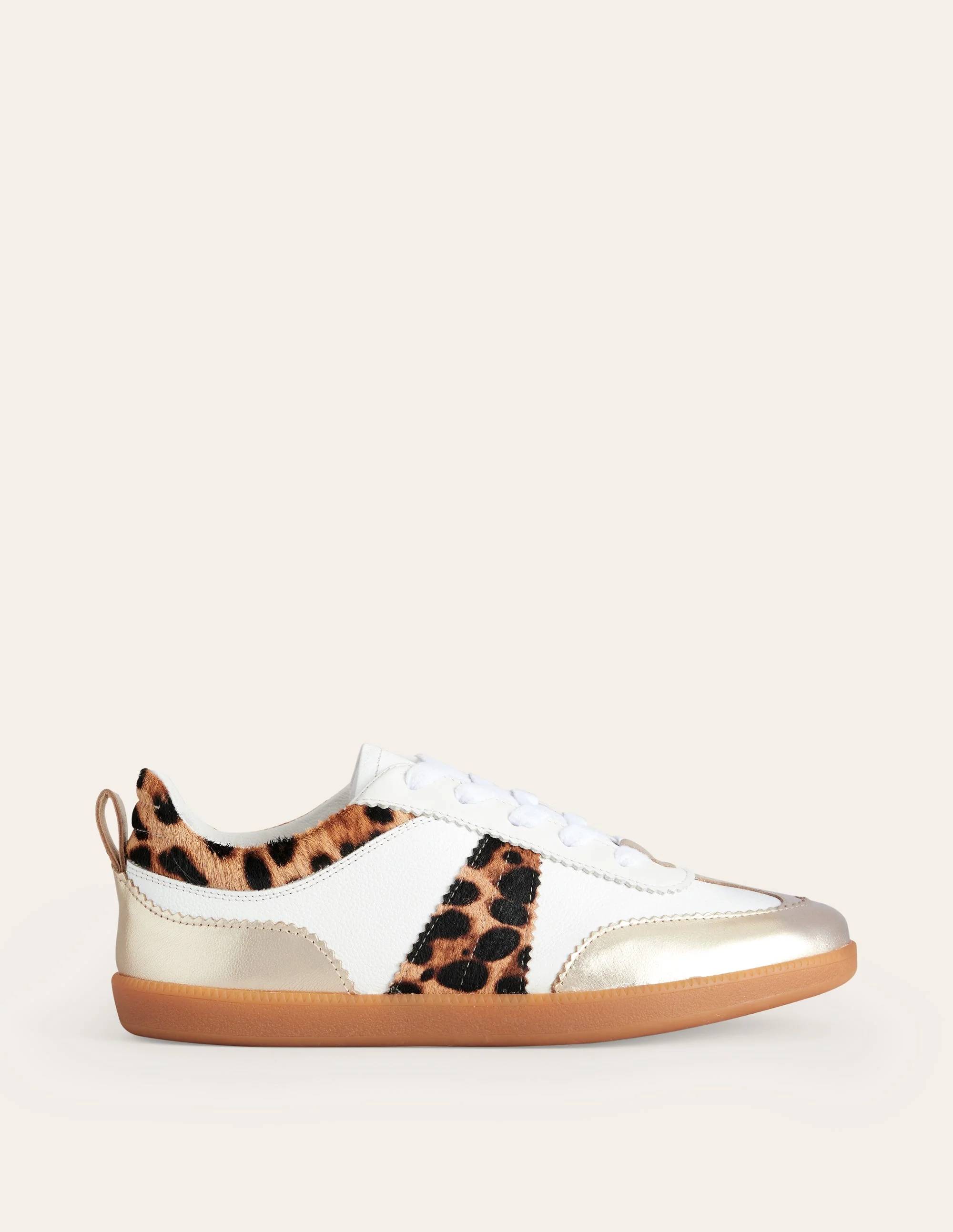 Erin Retro Tennis Trainers-Off White/ Classic Leopard - Image 2