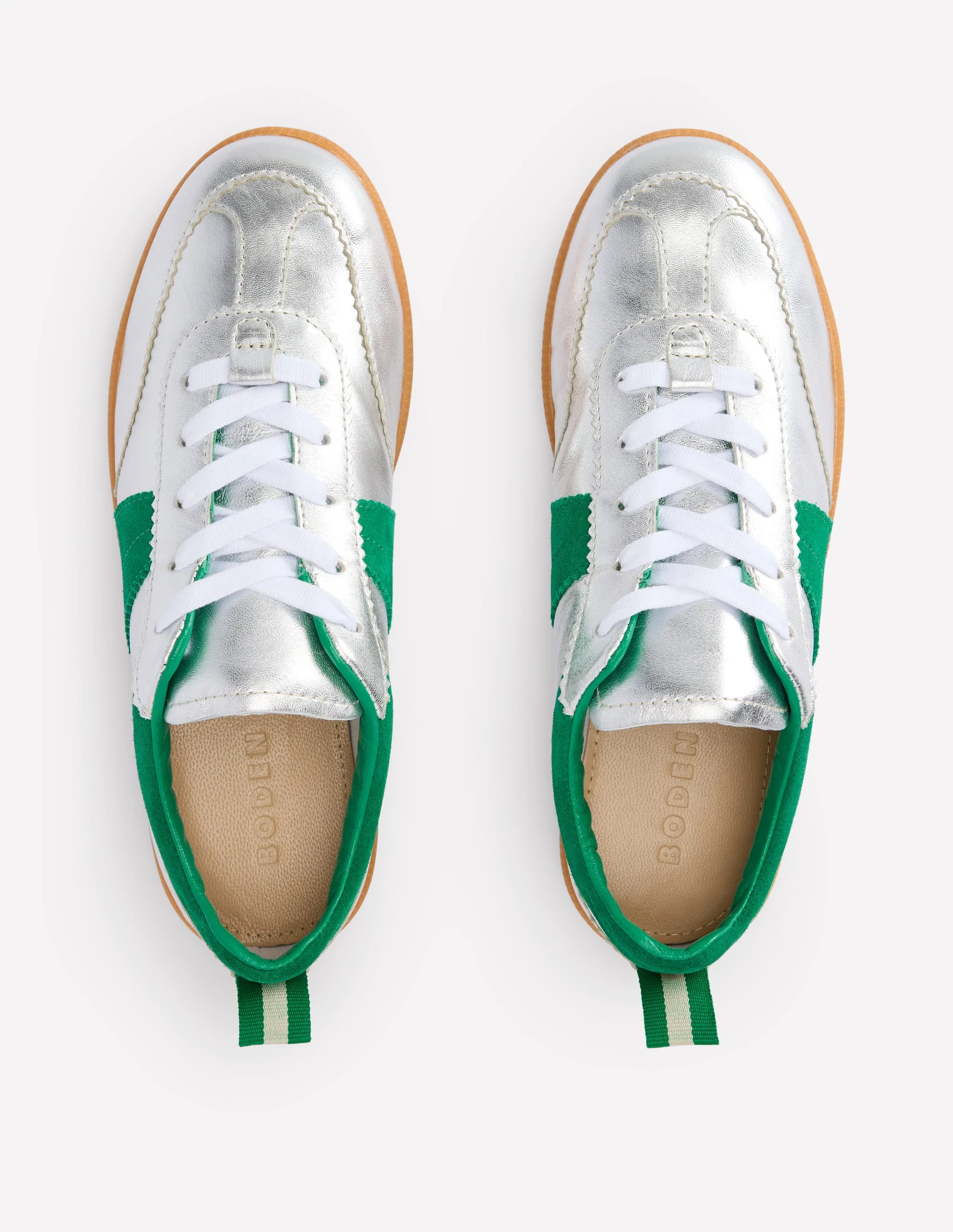 Erin Retro Tennis Trainers-Silver - Image 6