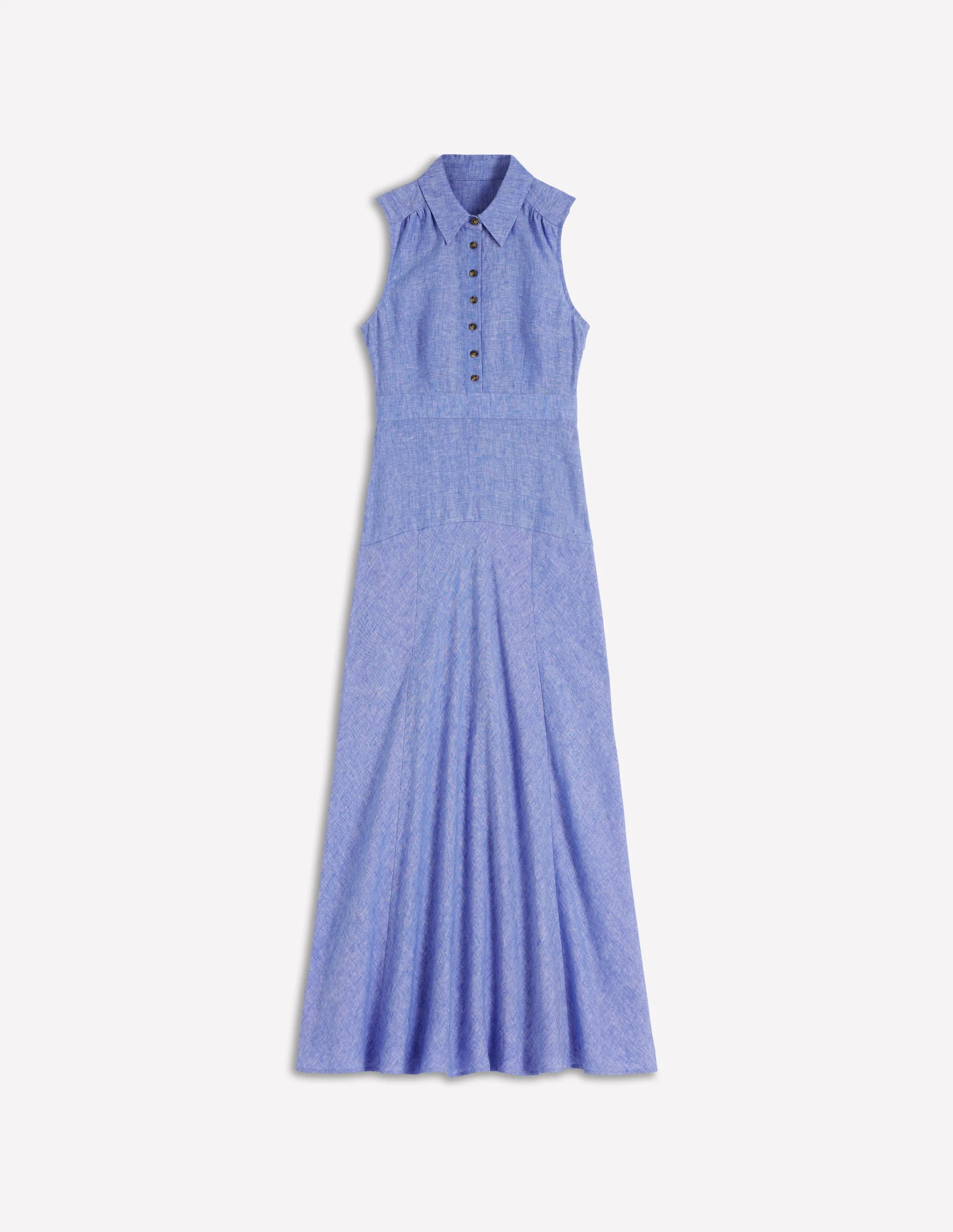 Erma Drop Waist Linen Dress-Chambray - Image 5