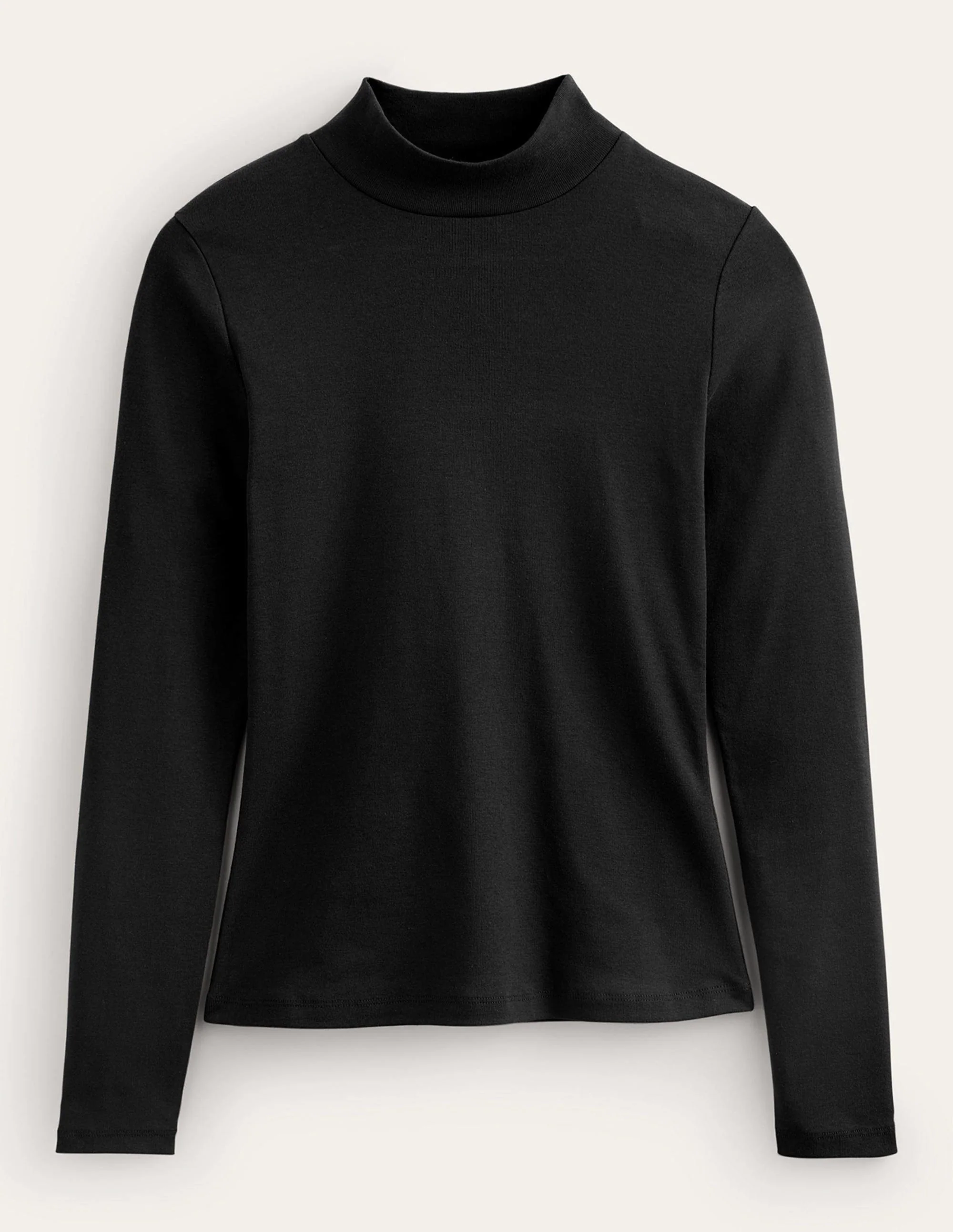 Essential High Neck Jersey Top-Black - Image 5