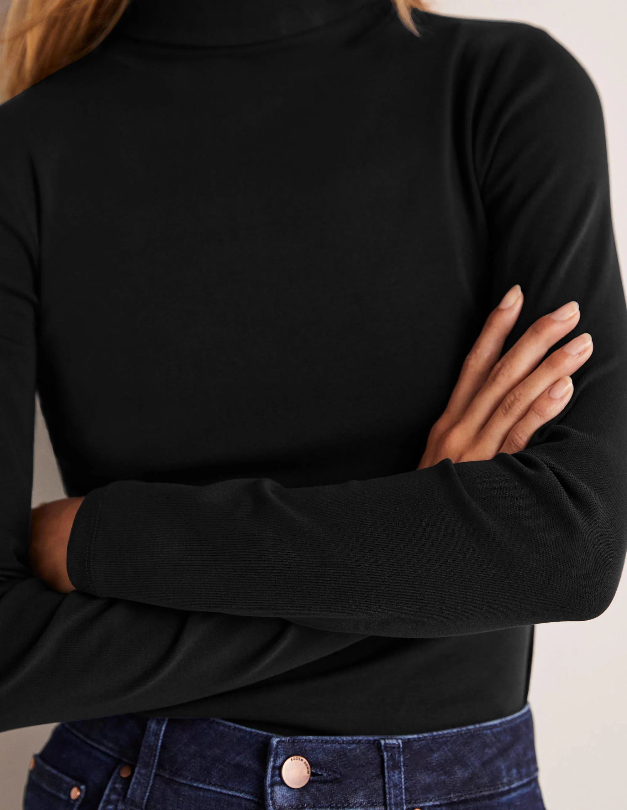 Essential Roll-neck Top-Black - Image 2