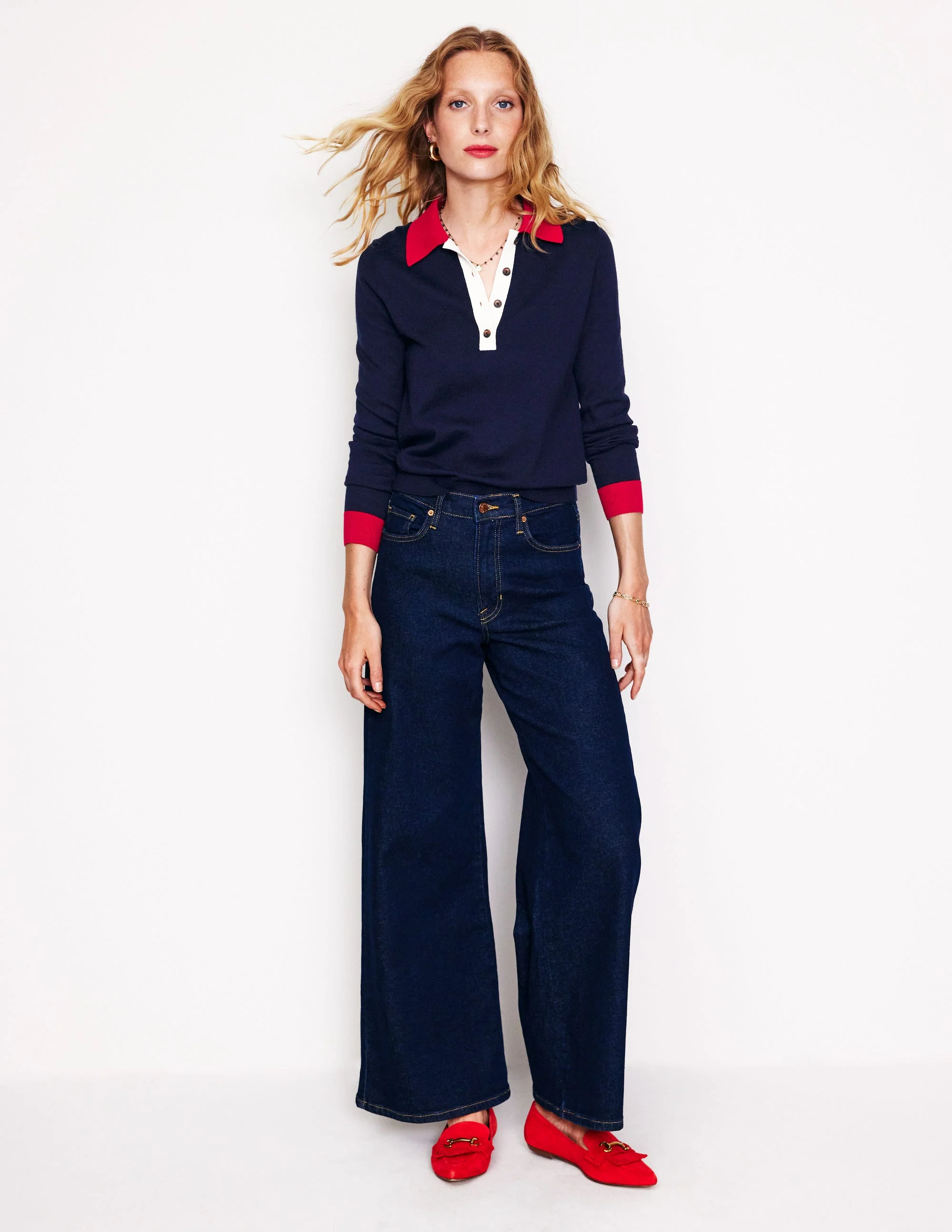 Estelle Henley Sweater-Navy - Image 4