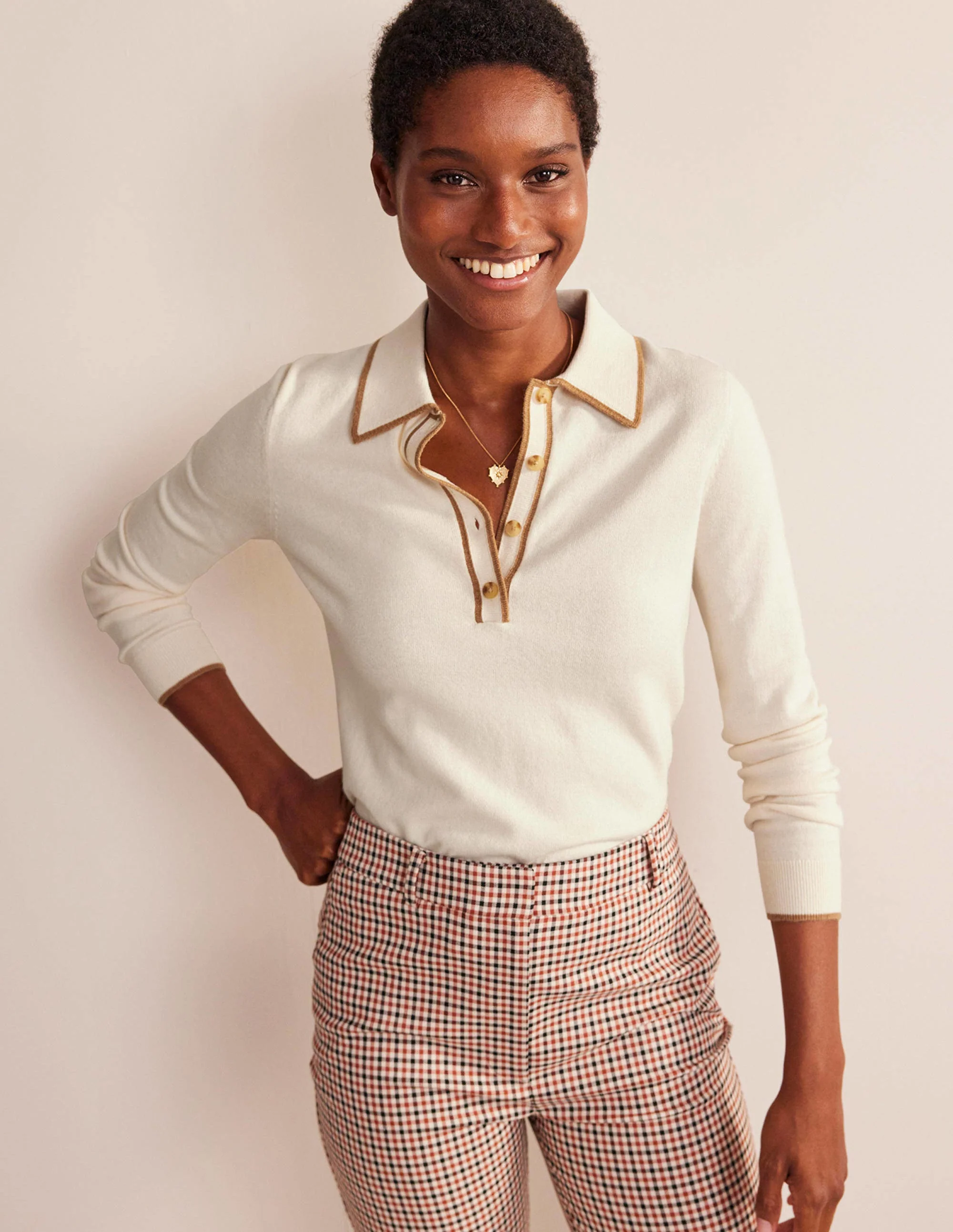 Estelle Henley Sweater-Warm Ivory