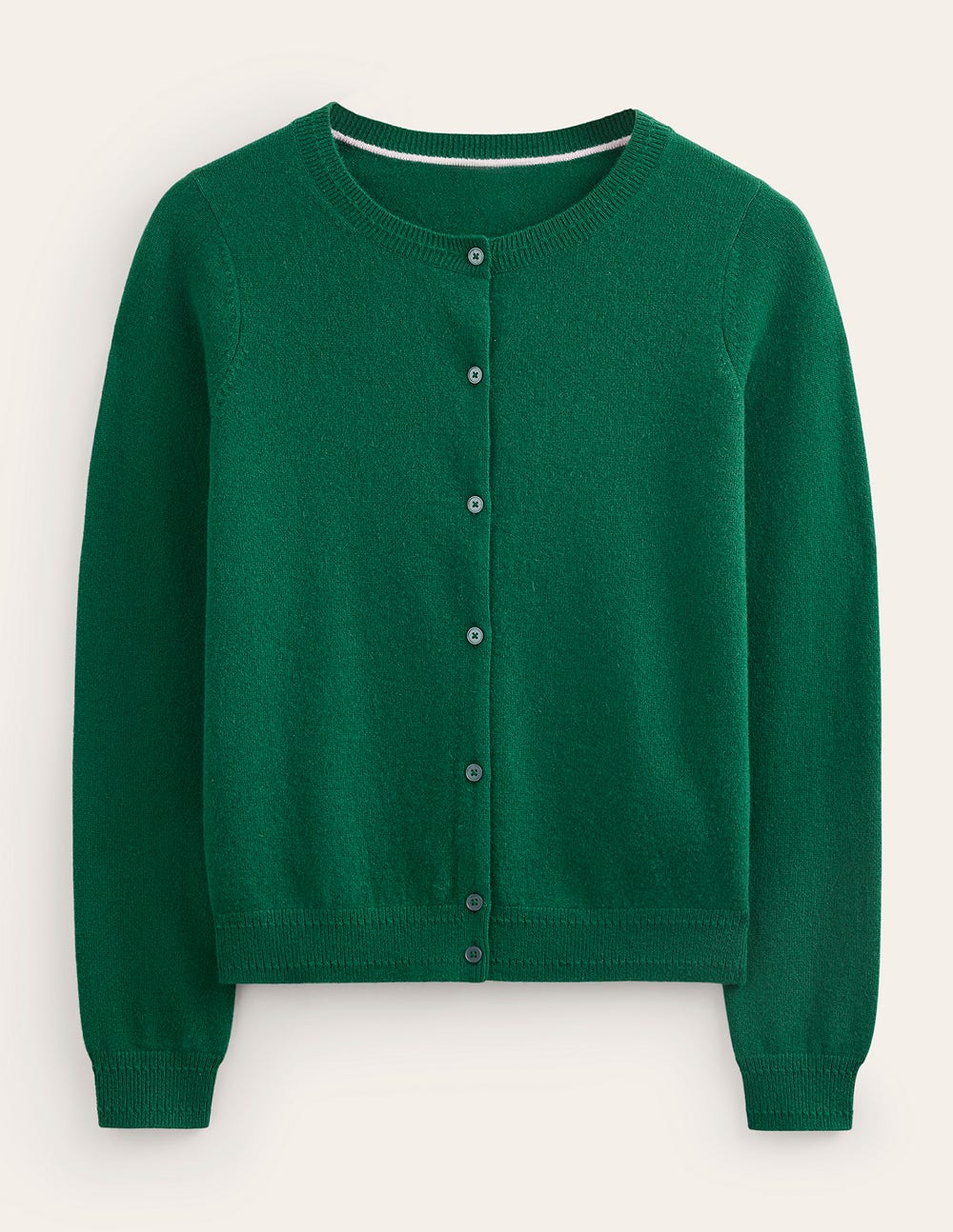 Eva Cashmere Crew Cardigan-Deep Forest - Image 8