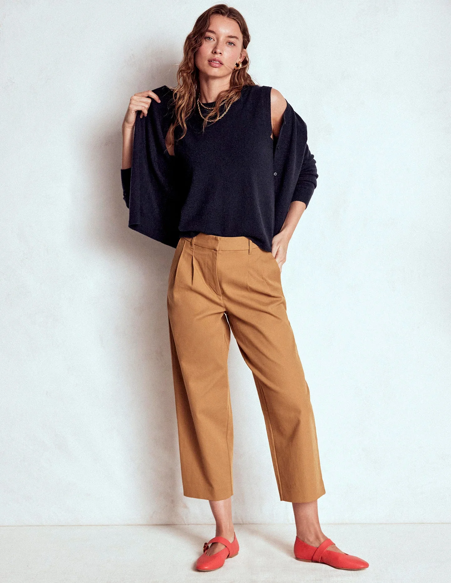 Eva Cashmere Crew Cardigan-Navy - Image 4