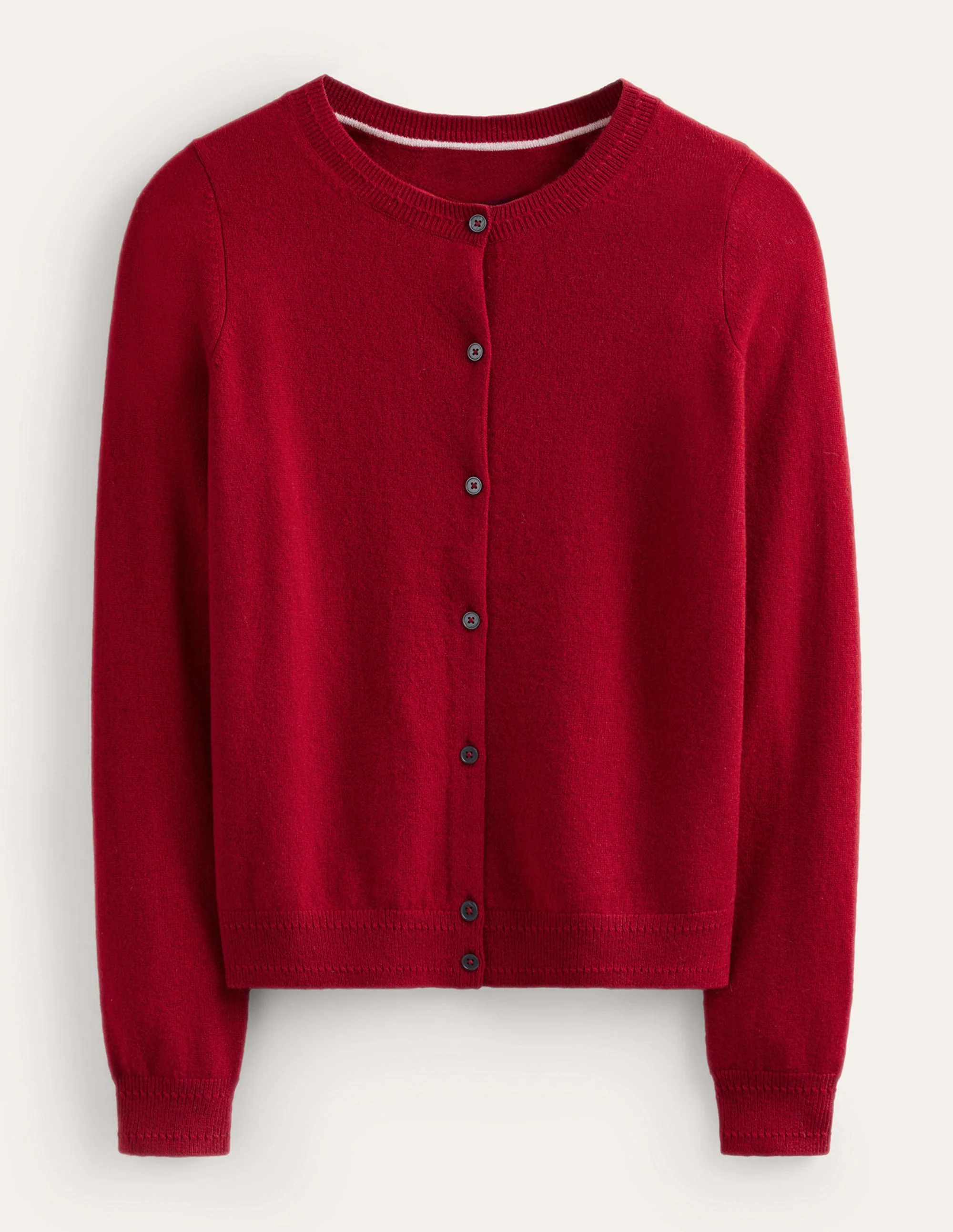 Eva Cashmere Crew Cardigan-Salsa - Image 5