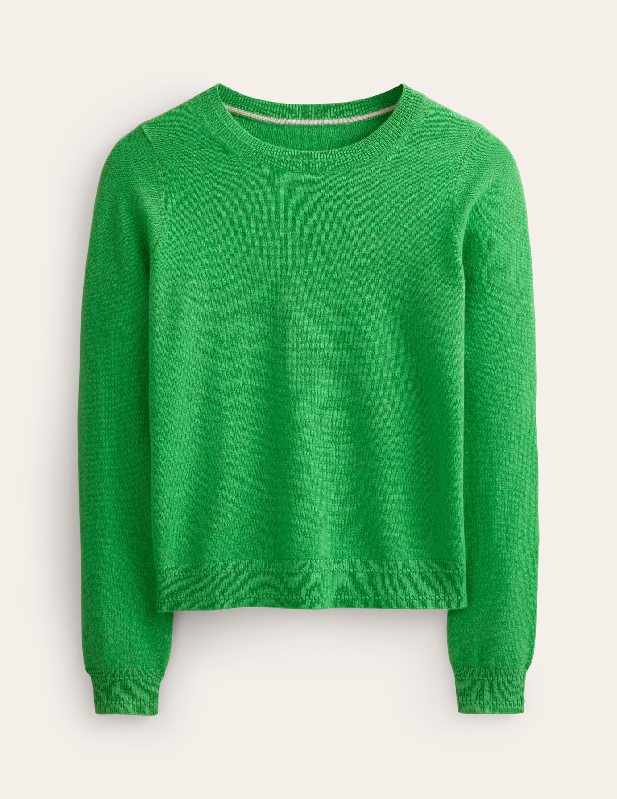 Eva Cashmere Crew Neck Sweater-Bright Green - Image 5