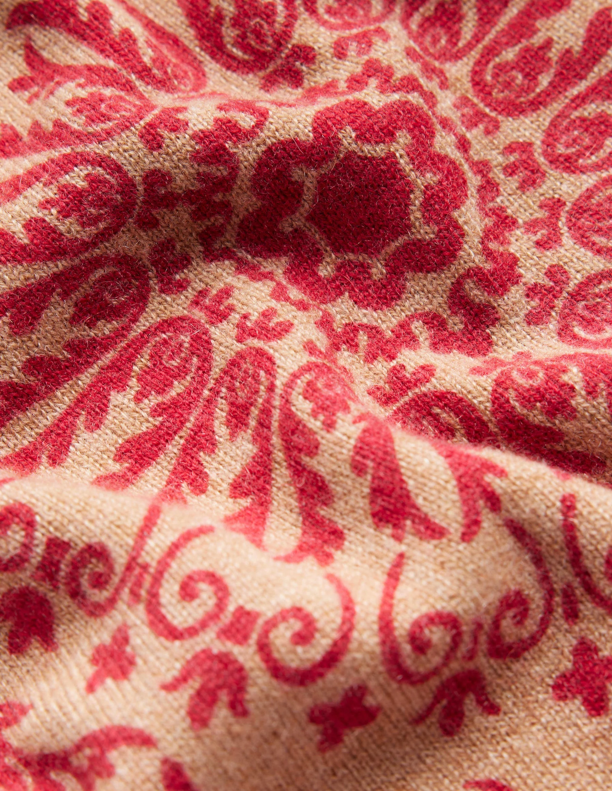 Eva Cashmere Crew Neck Sweater-Camel Pop Peony - Image 6