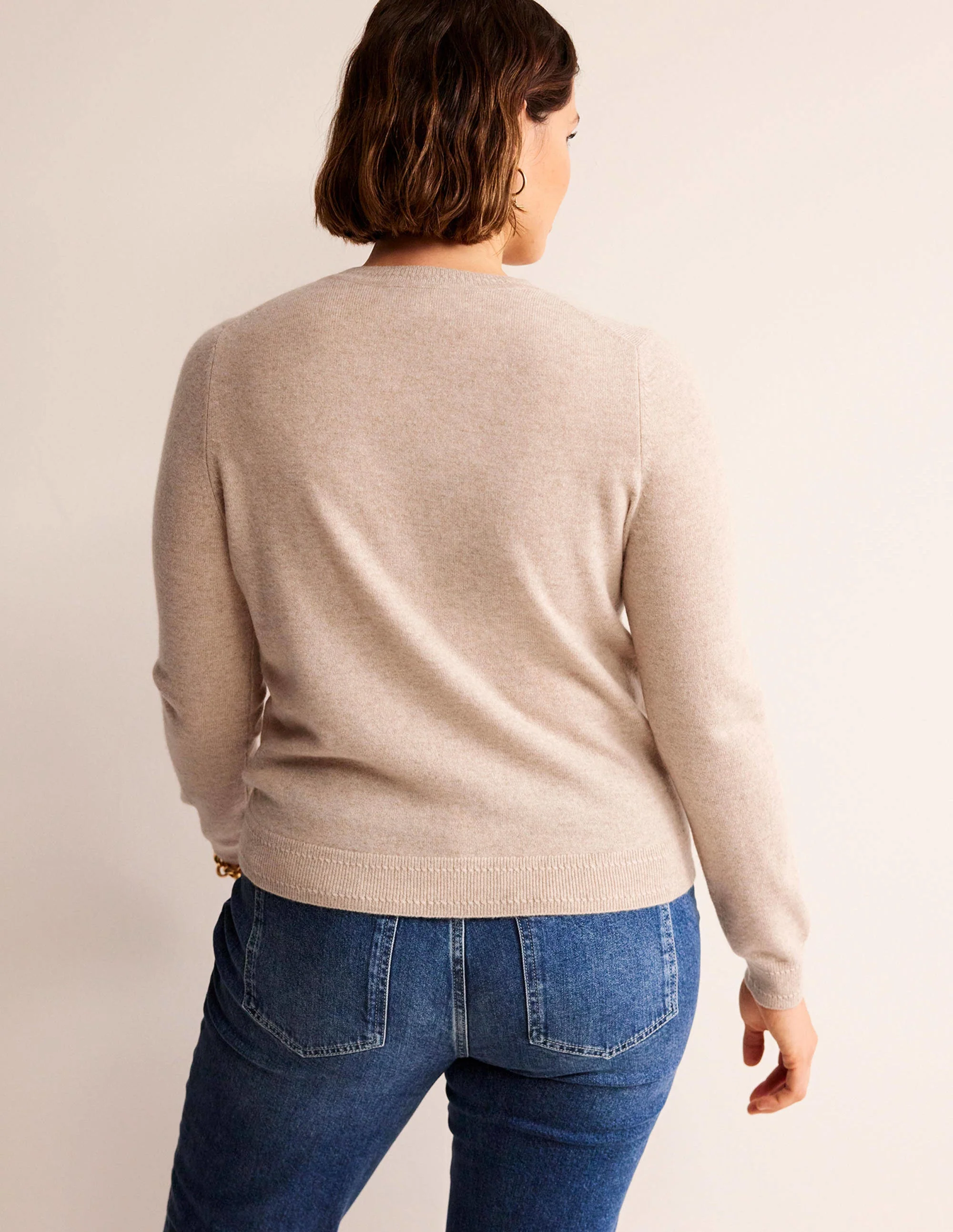 Eva Cashmere Crew Neck Sweater-Chinchilla Melange - Image 6