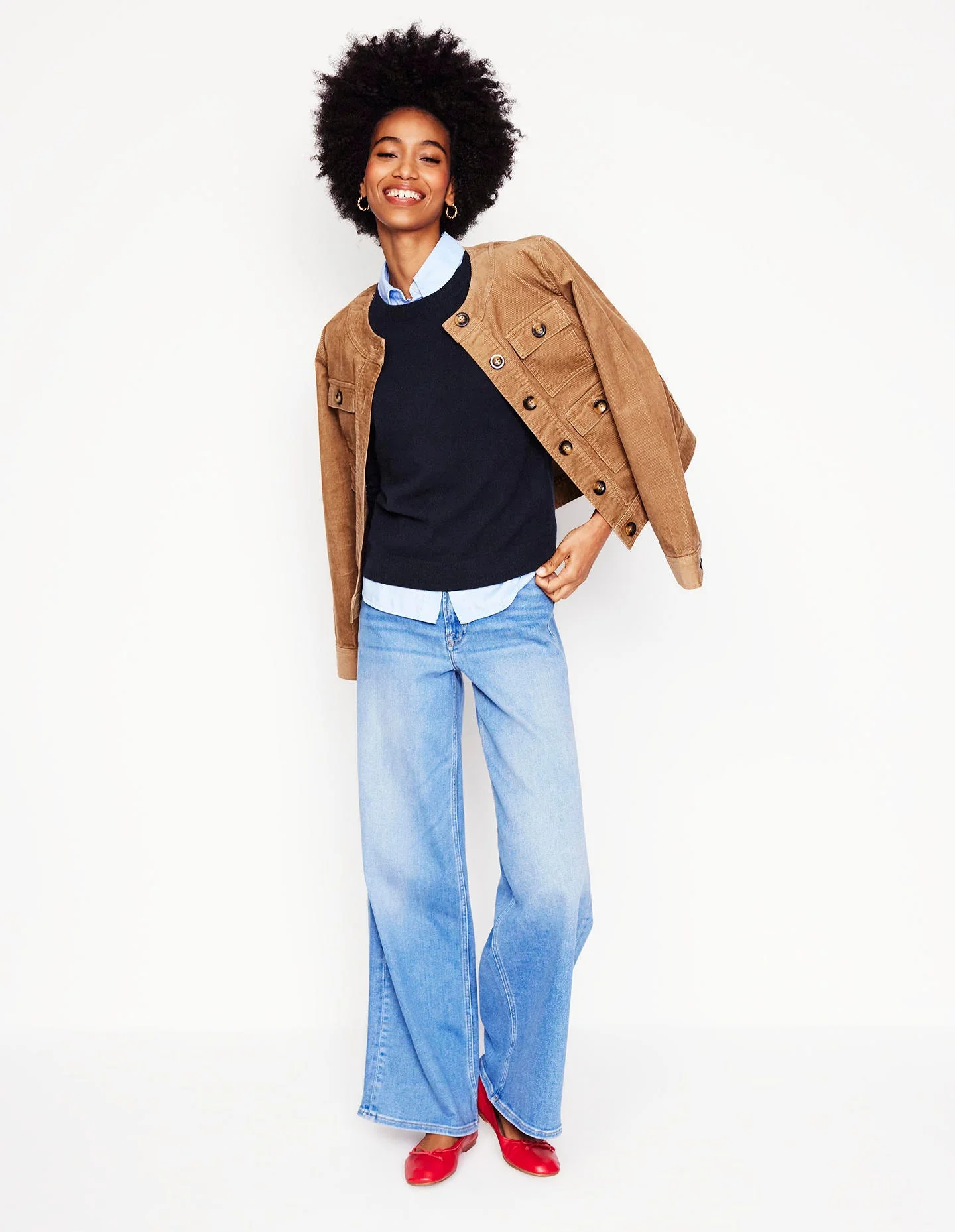 Eva Cashmere Crew Neck Sweater-Navy - Image 5