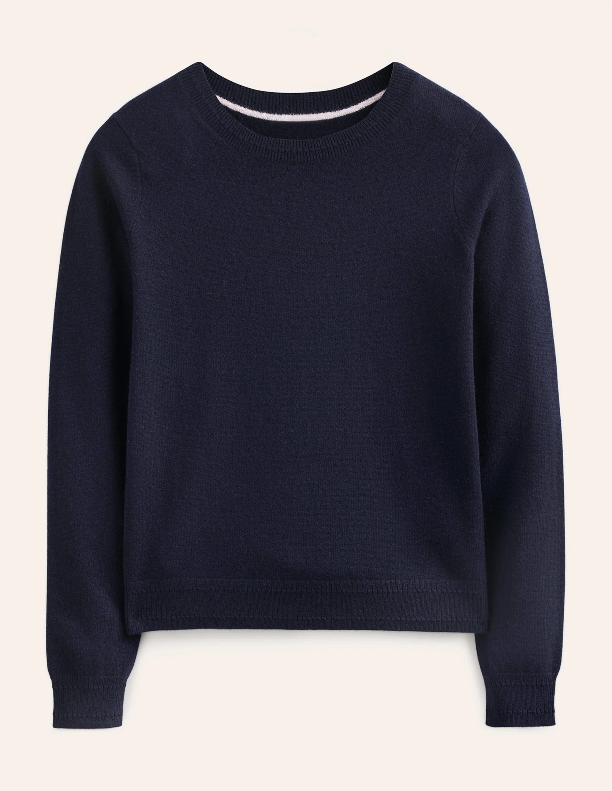 Eva Cashmere Crew Neck Sweater-Navy - Image 6
