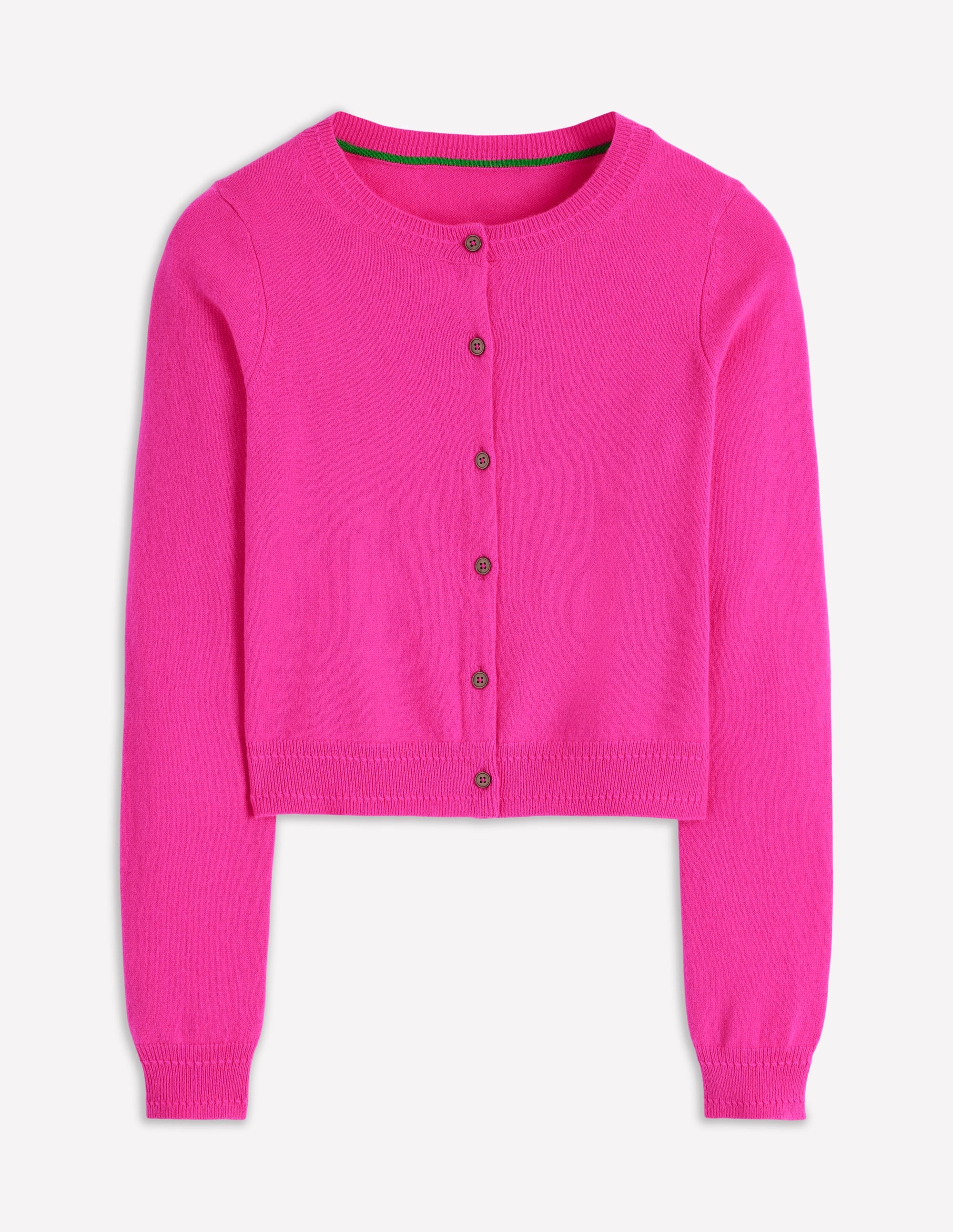Eva Cashmere Cropped Cardigan-Pop Pansy - Image 5