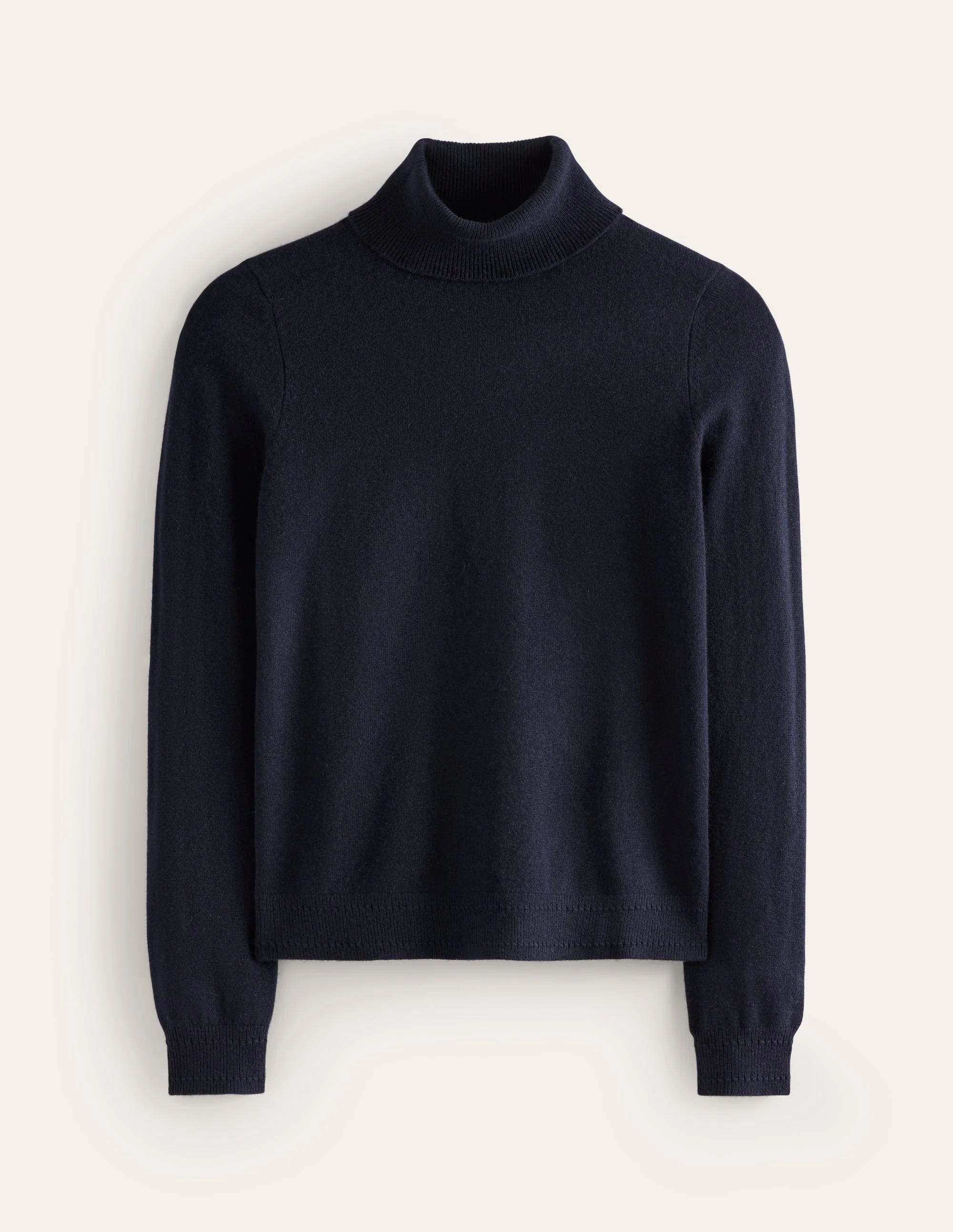 Eva Cashmere Roll Neck Sweater-Dark Blue - Image 5