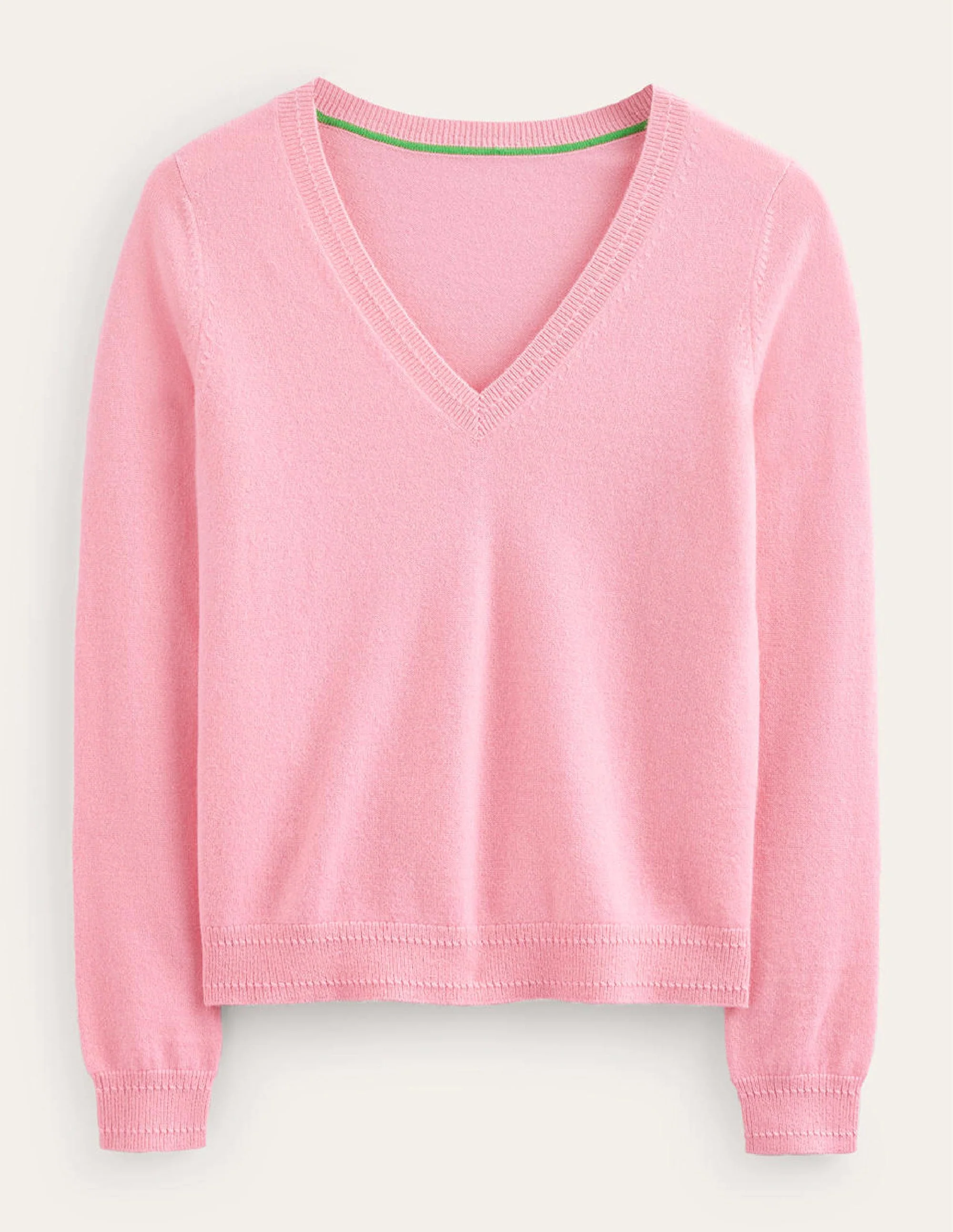 Eva Cashmere V-Neck Sweater-Azalea Pink - Image 5