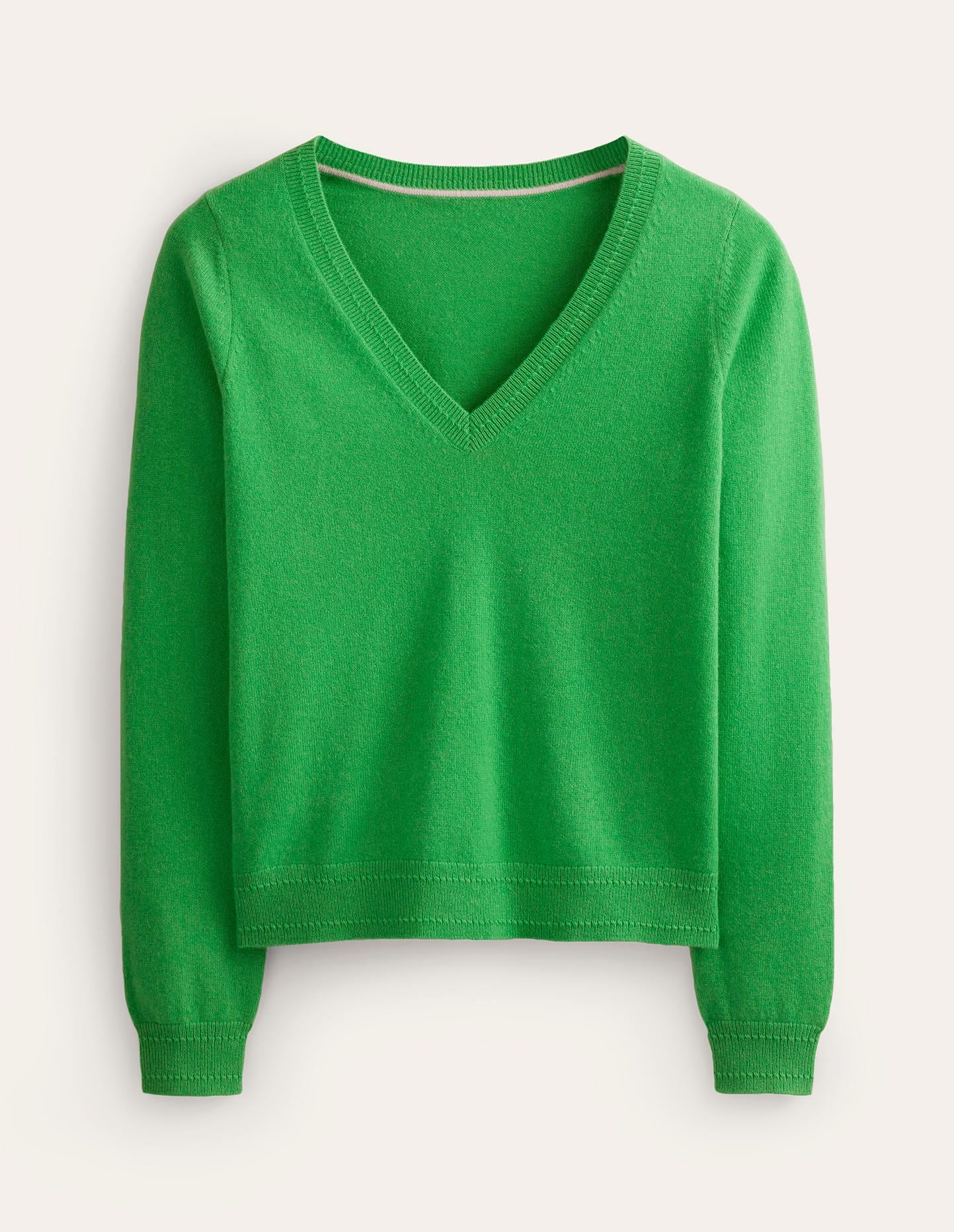 Eva Cashmere V-Neck Sweater-Bright Green - Image 5
