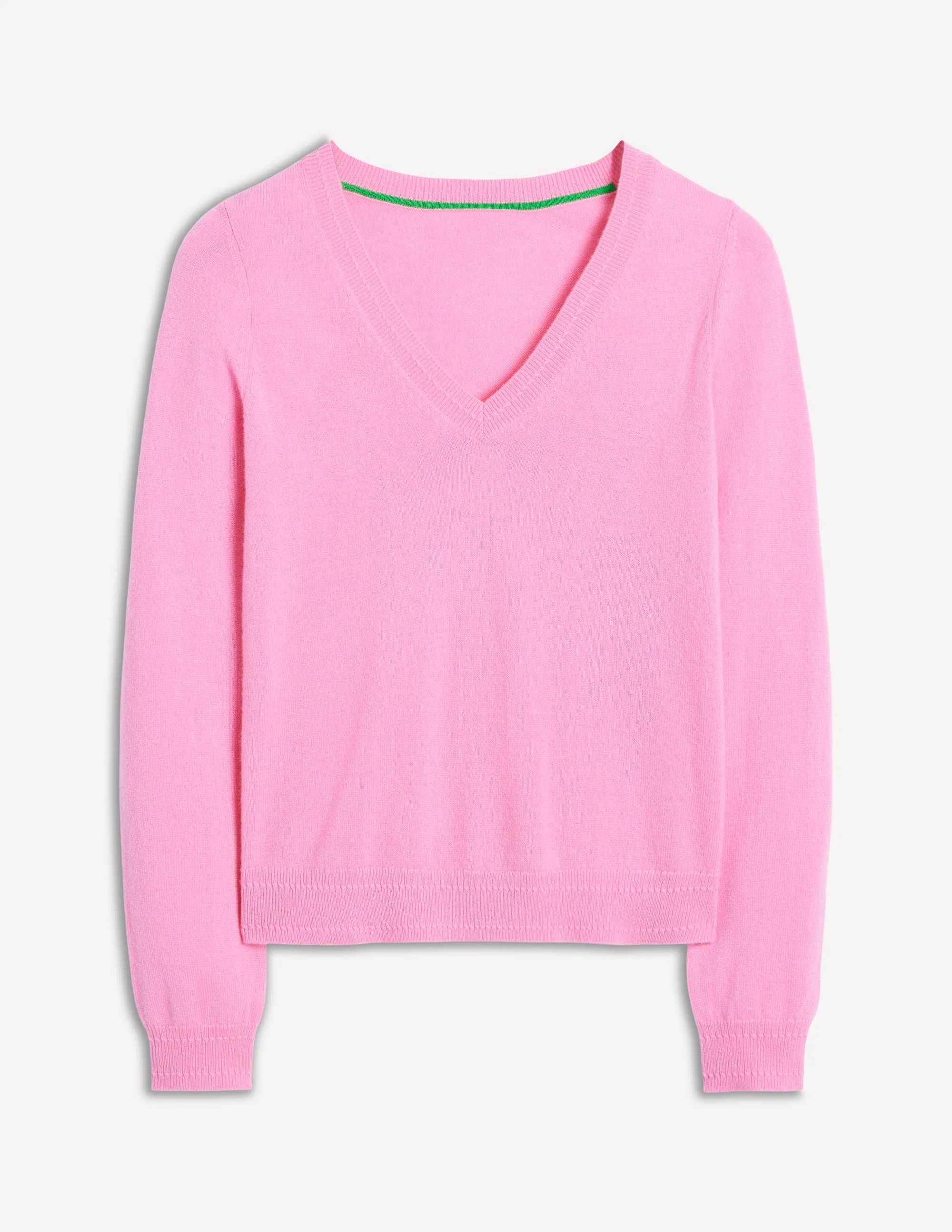 Eva Cashmere V-Neck Sweater-Meadowsweet Pink - Image 5