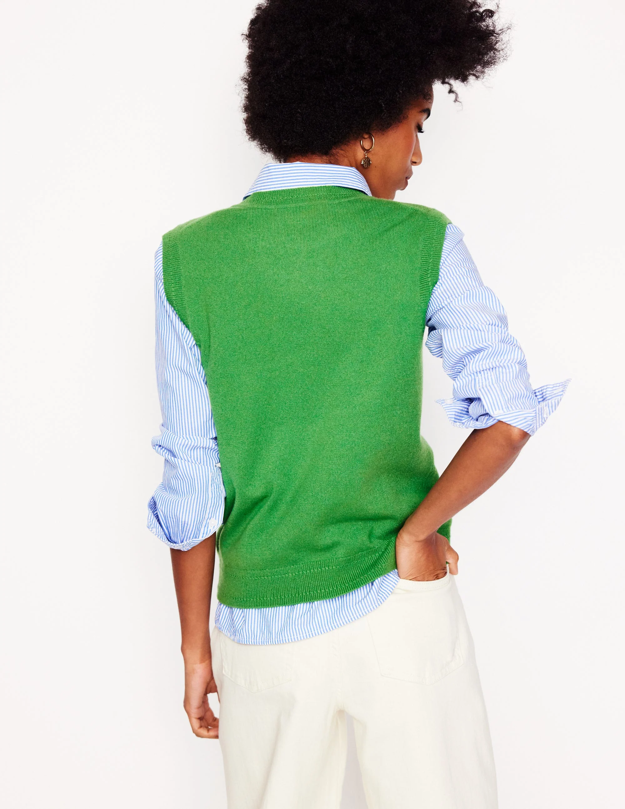 Eva Cashmere Vest-Paradise Green - Image 2