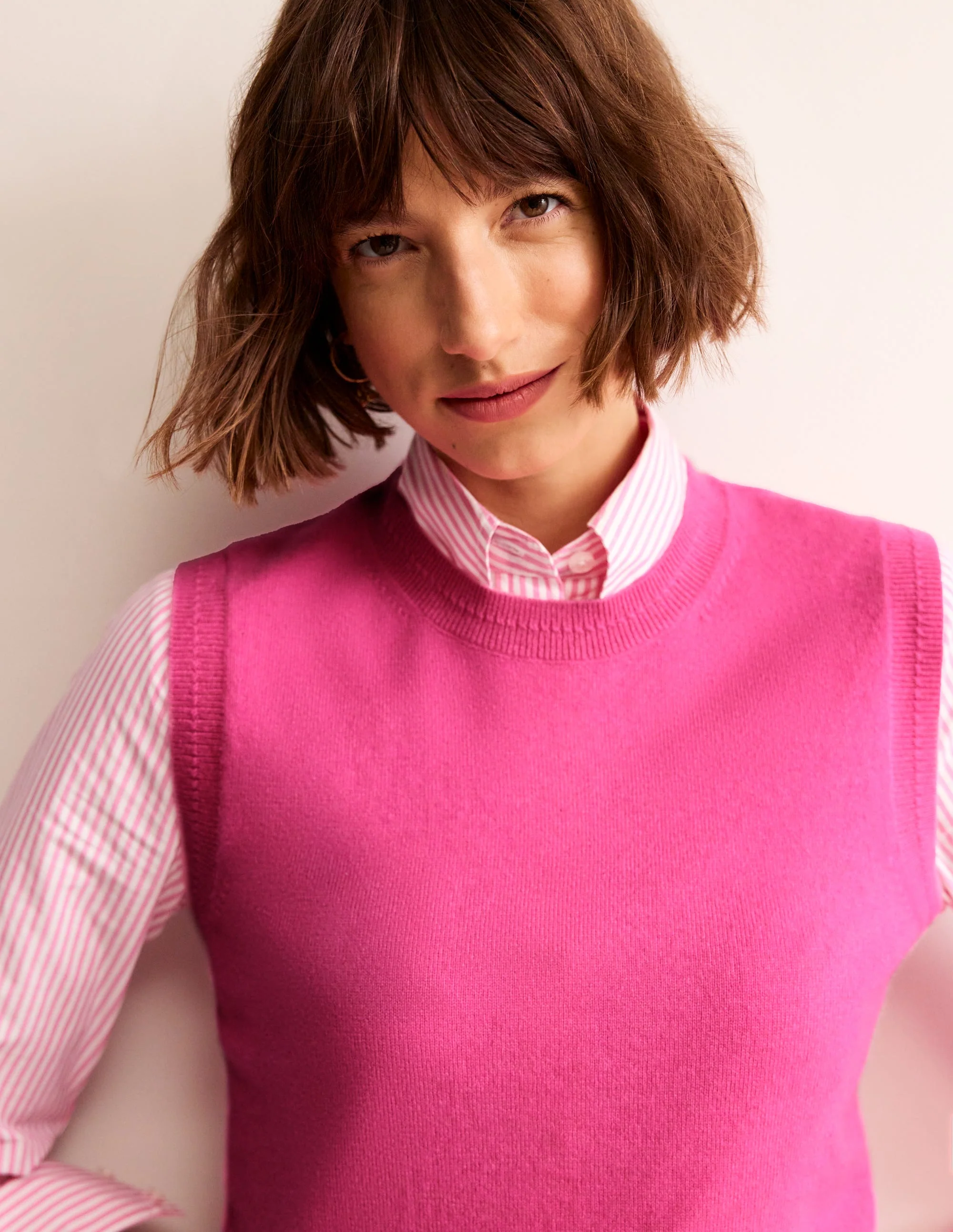 Eva Cashmere Vest-Party Pink - Image 2