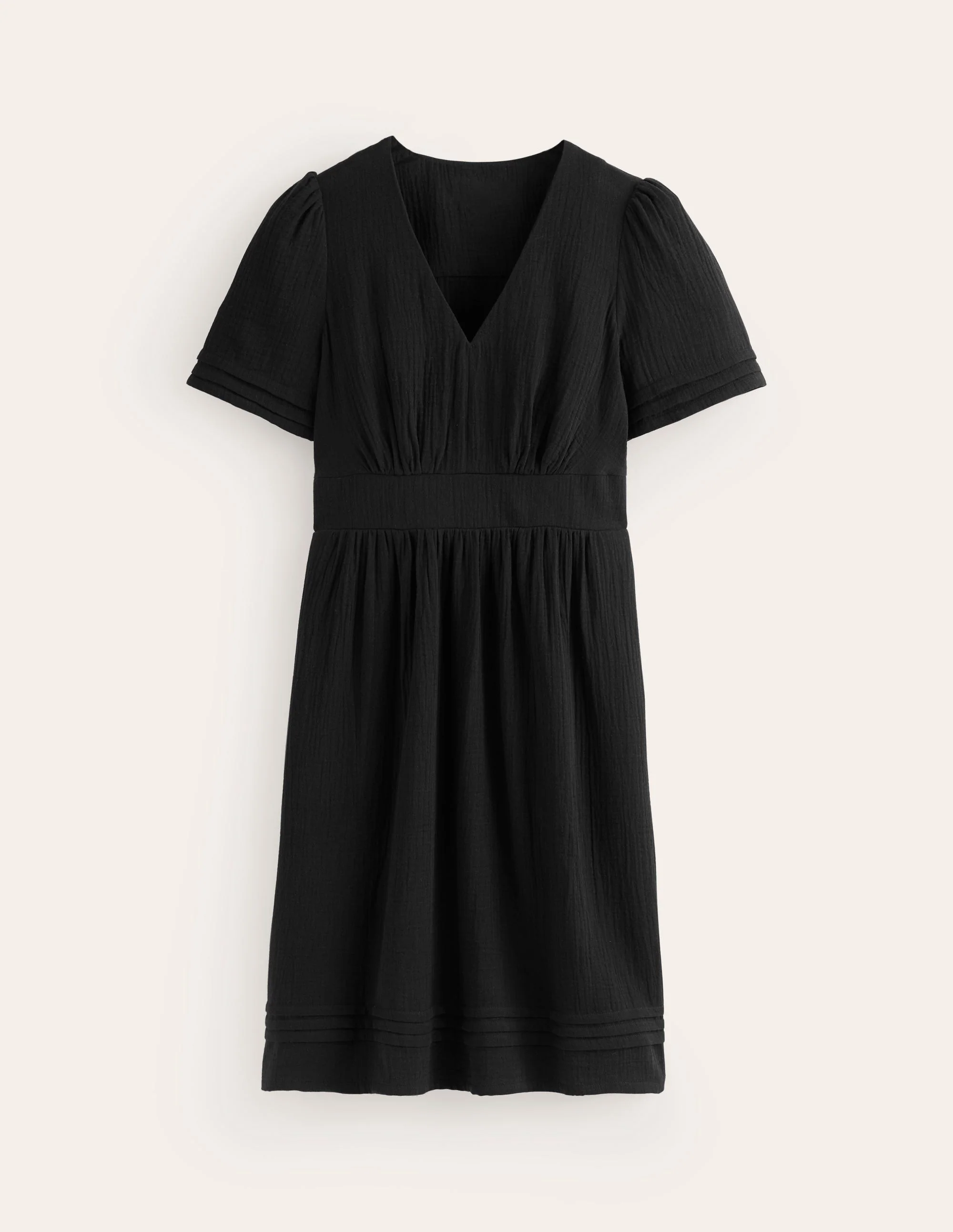 Eve Double Cloth Short Dress-Black - Image 5