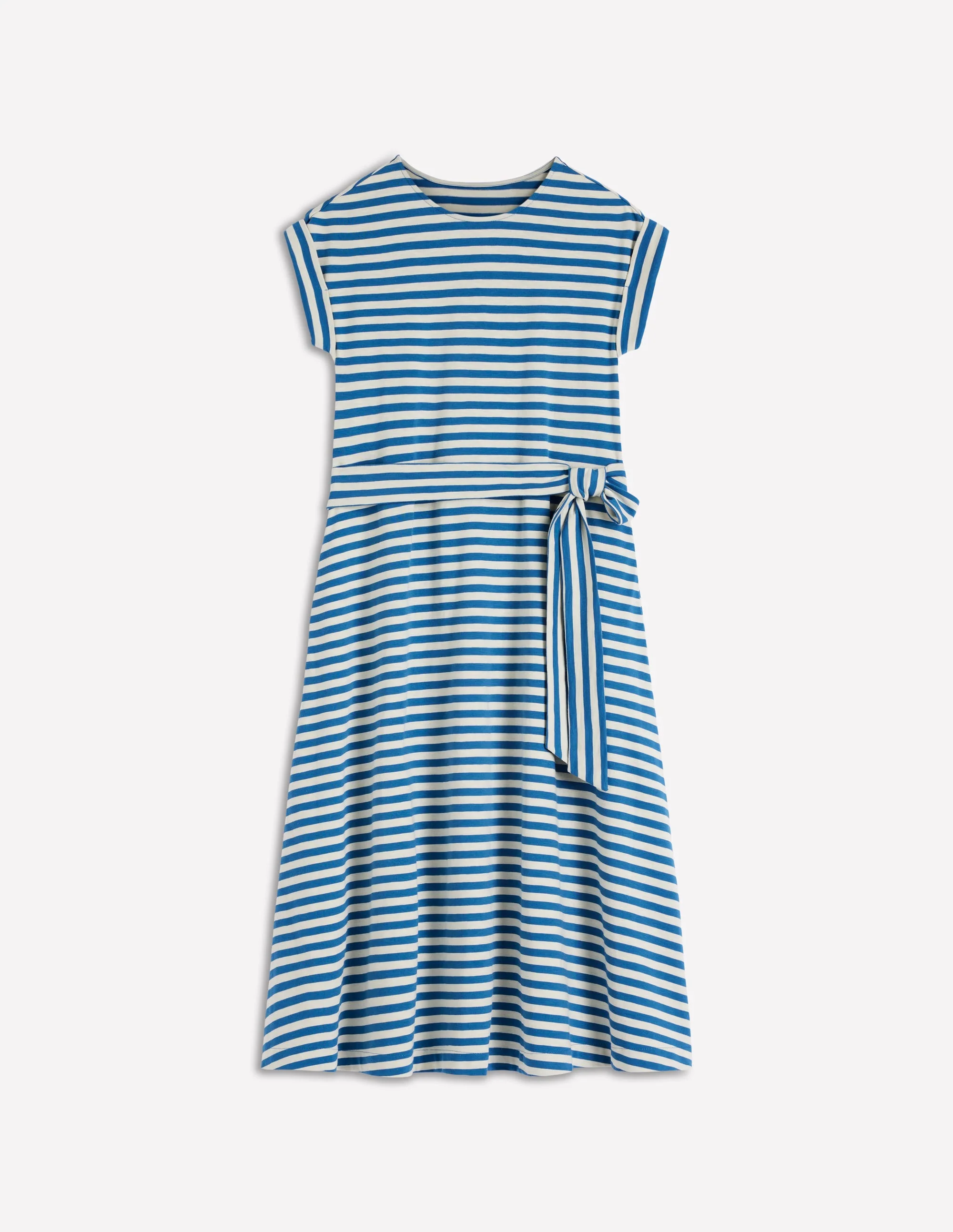 Eve Jersey Midi Dress-Blue and Ivory Stripe - Image 7