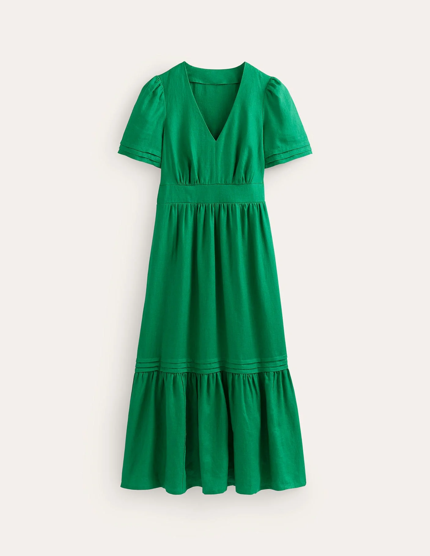 Eve Linen Midi Dress-Green Tambourine - Image 8