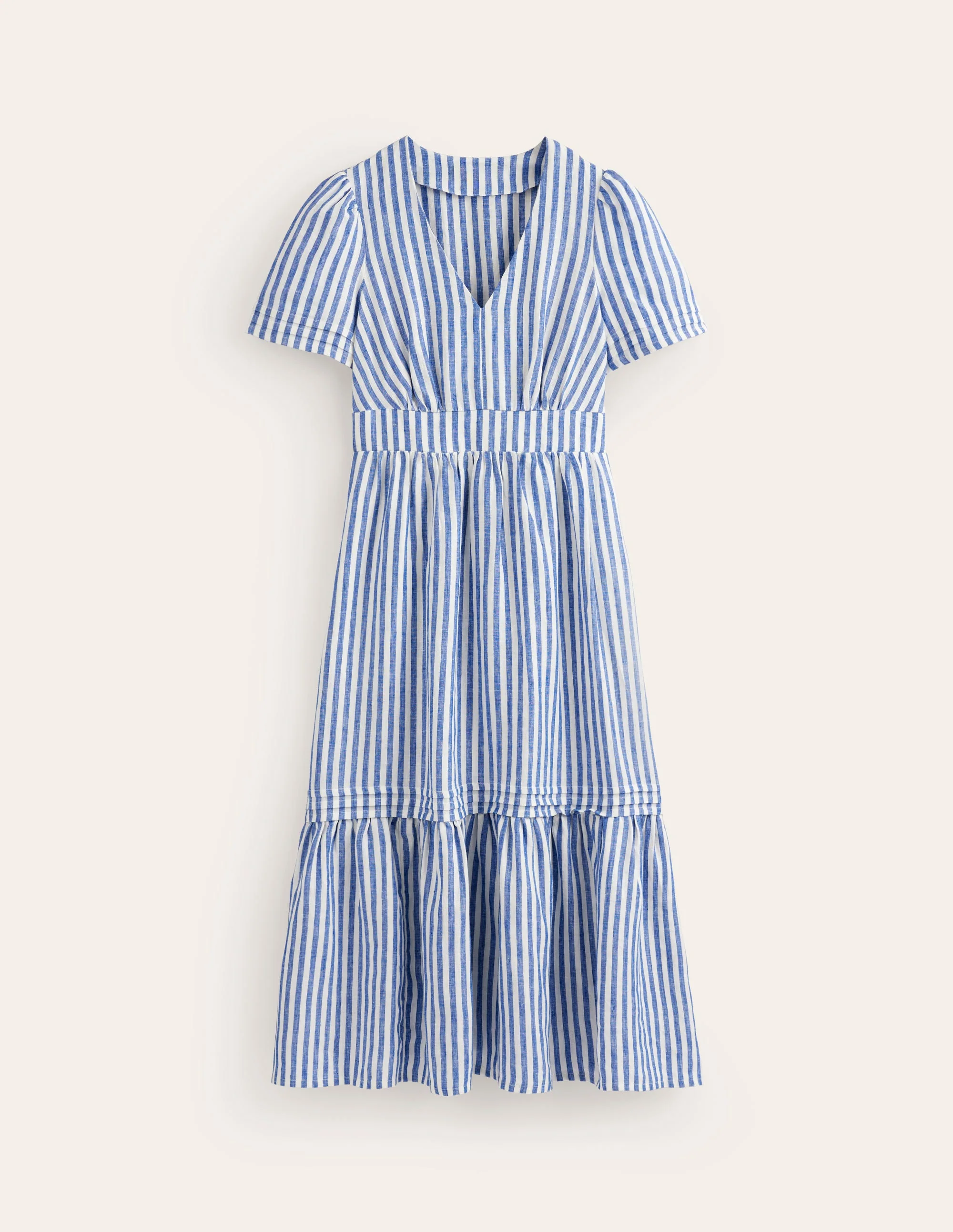 Eve Linen Midi Dress-Surf the Web Stripe - Image 8